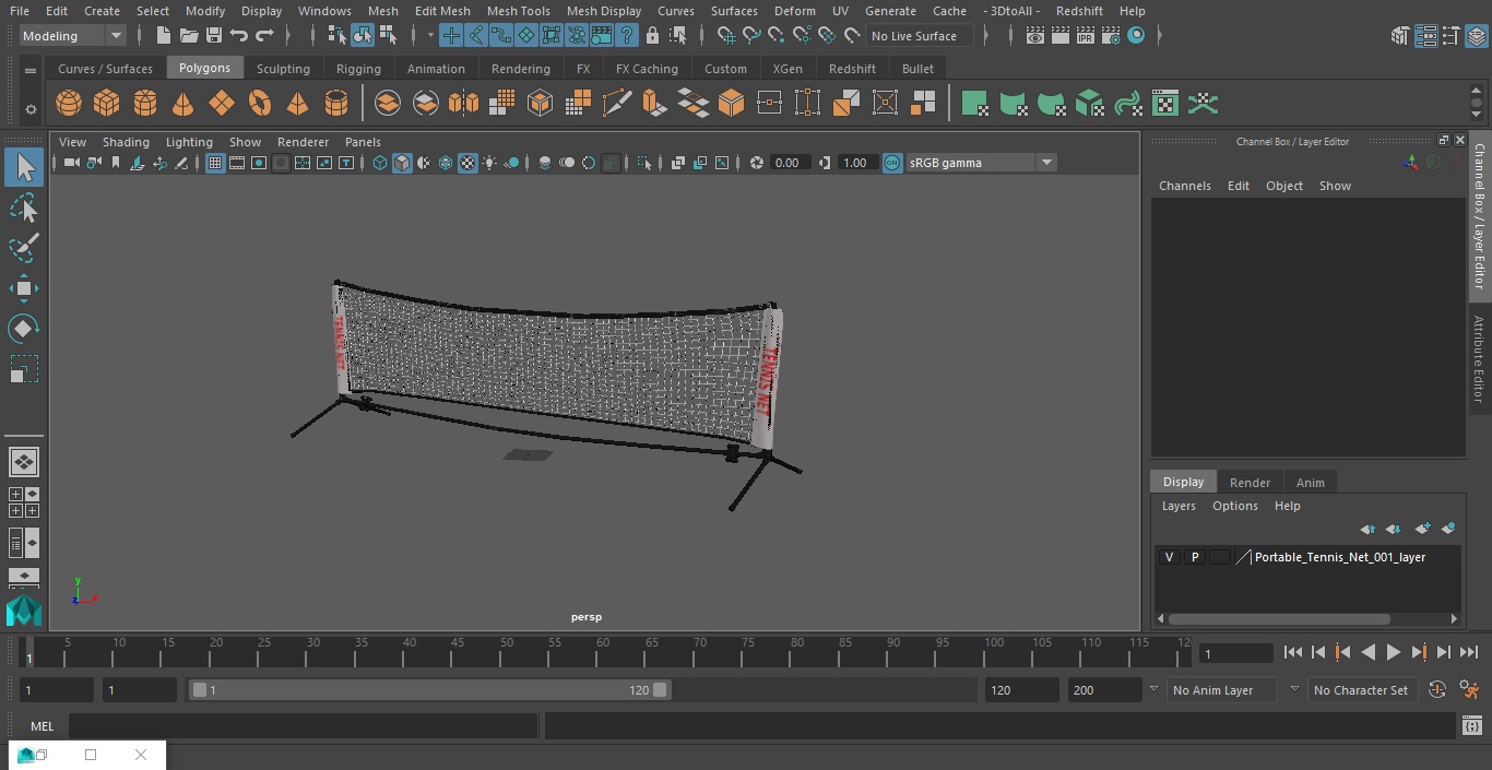 Portable Tennis Net 3D model