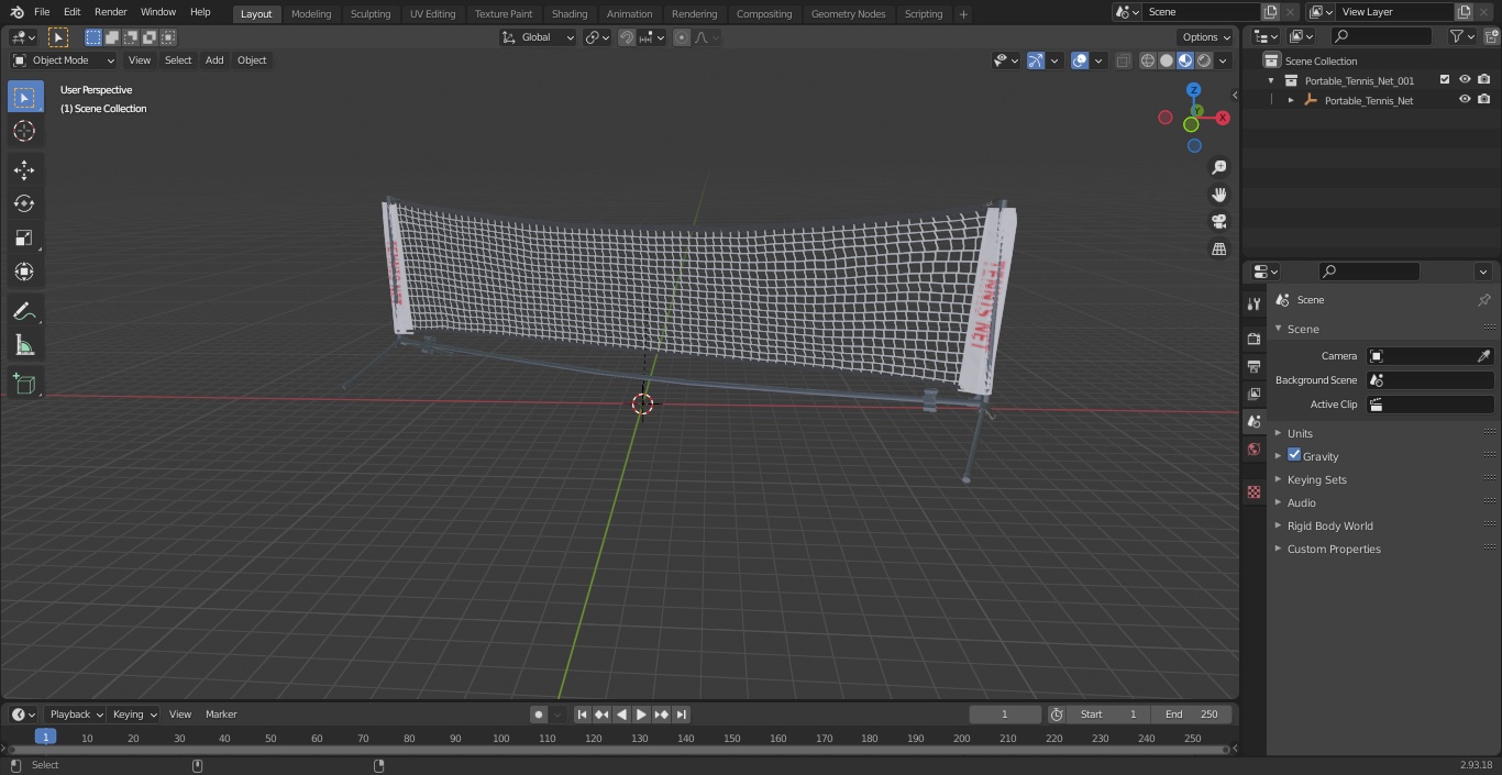 Portable Tennis Net 3D model