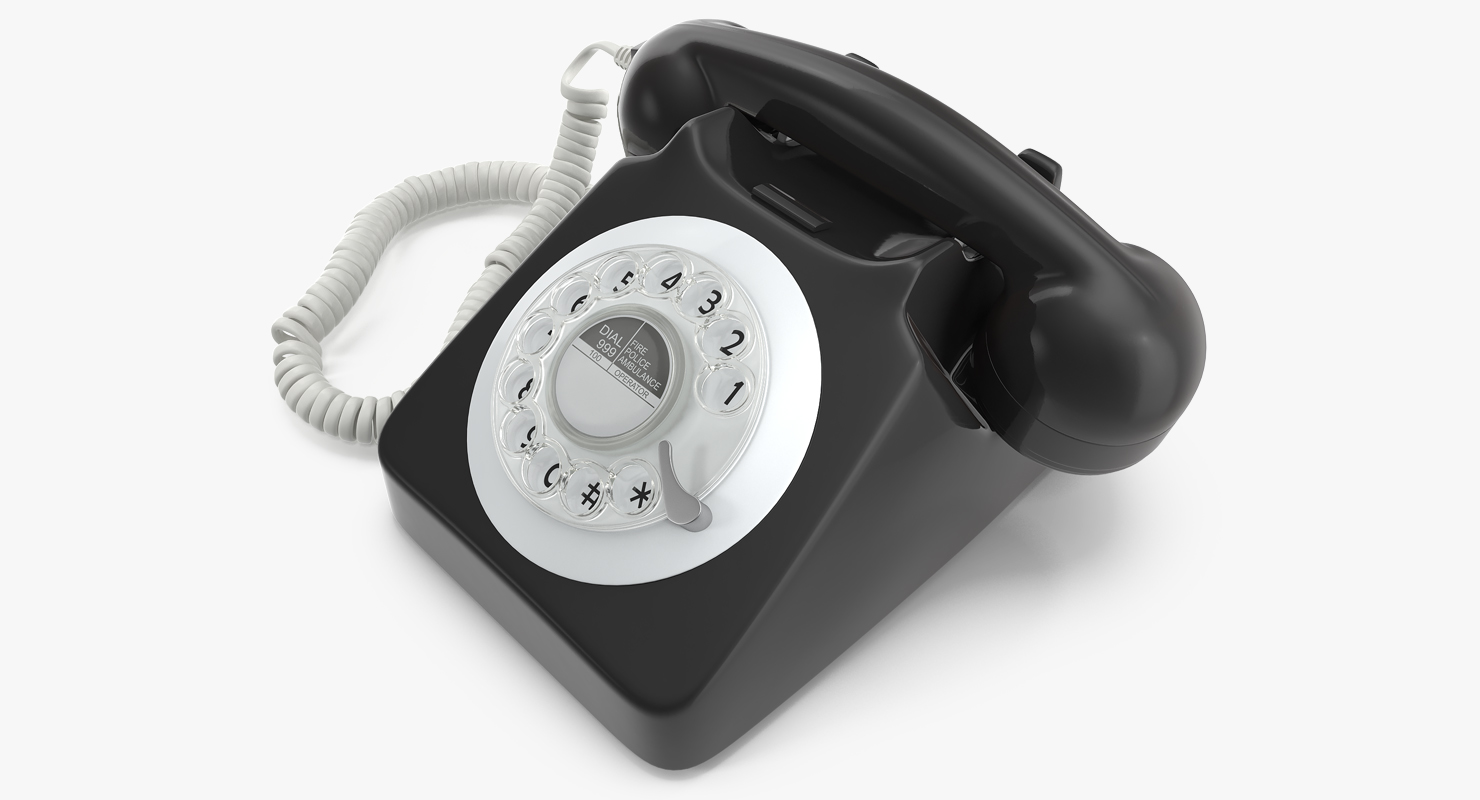 Classic Style Rotary Dial Table Phone 3D