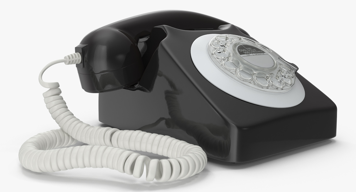 Classic Style Rotary Dial Table Phone 3D