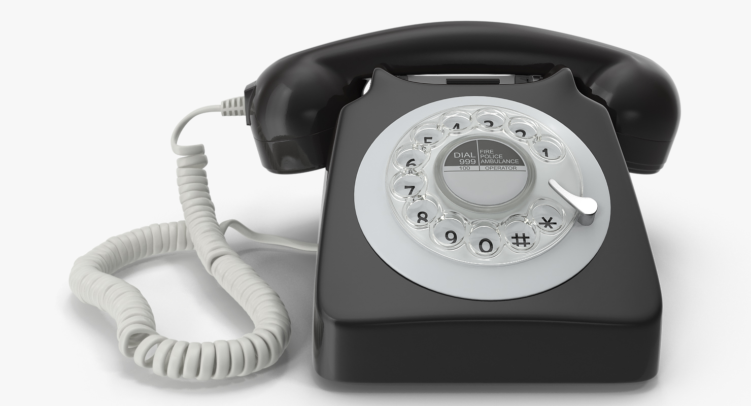 Classic Style Rotary Dial Table Phone 3D