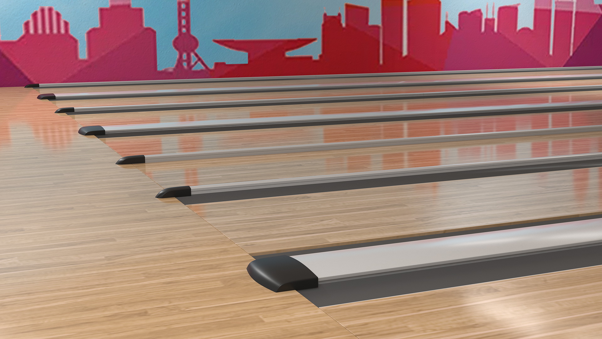 Empty Bowling Center Interior 3D model