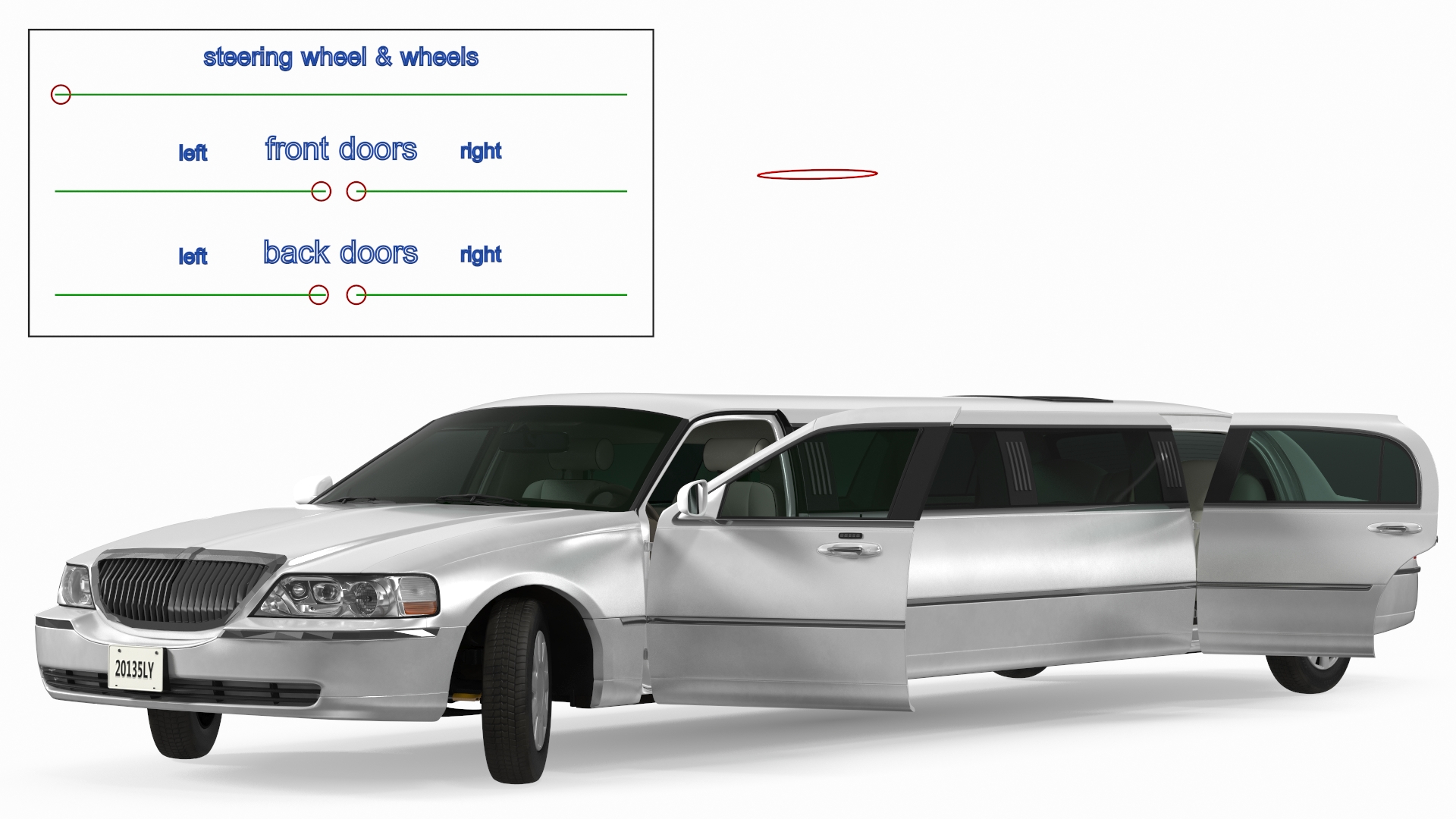 3D model Generic Limousine White Rigged