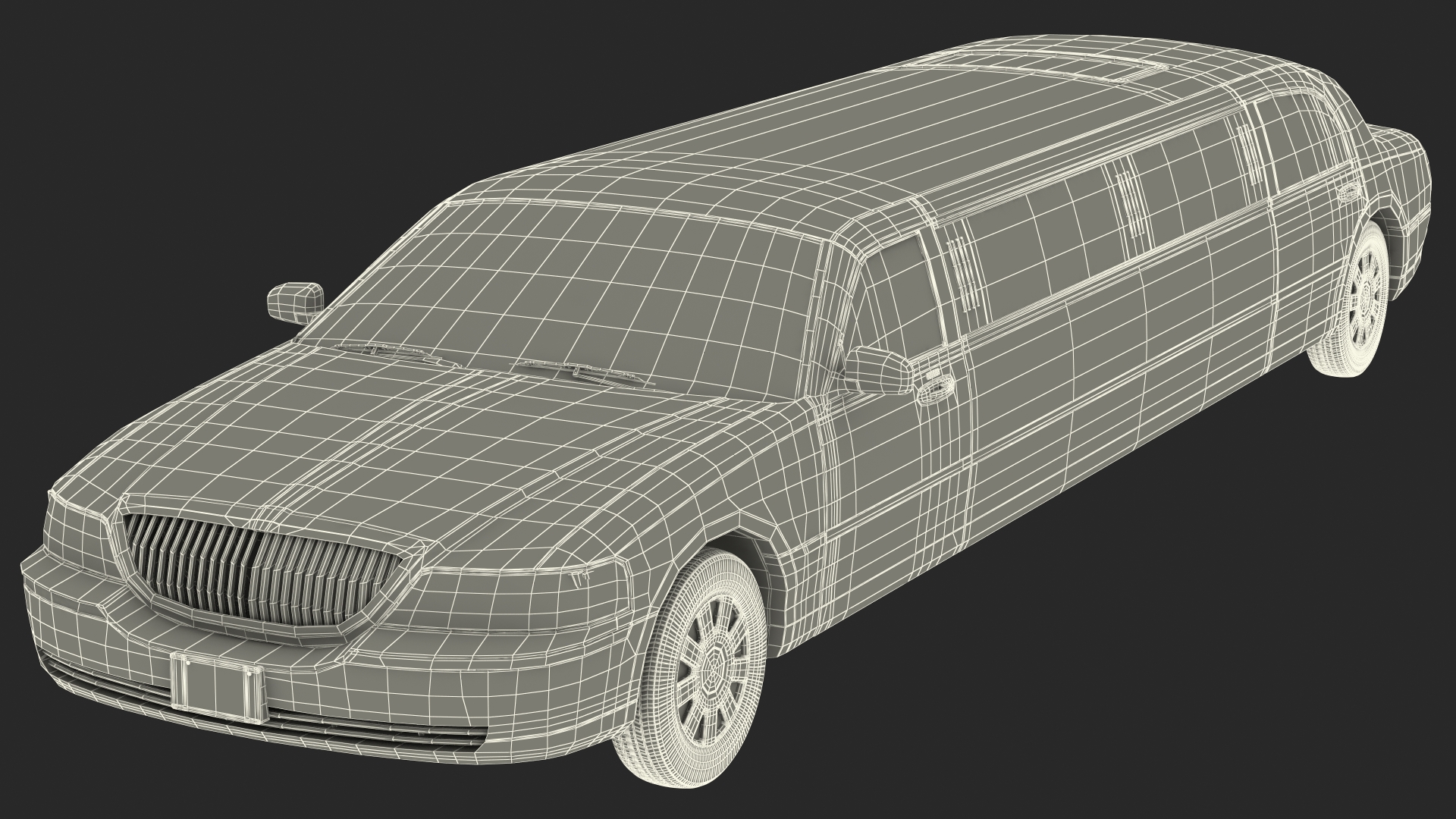 3D model Generic Limousine White Rigged