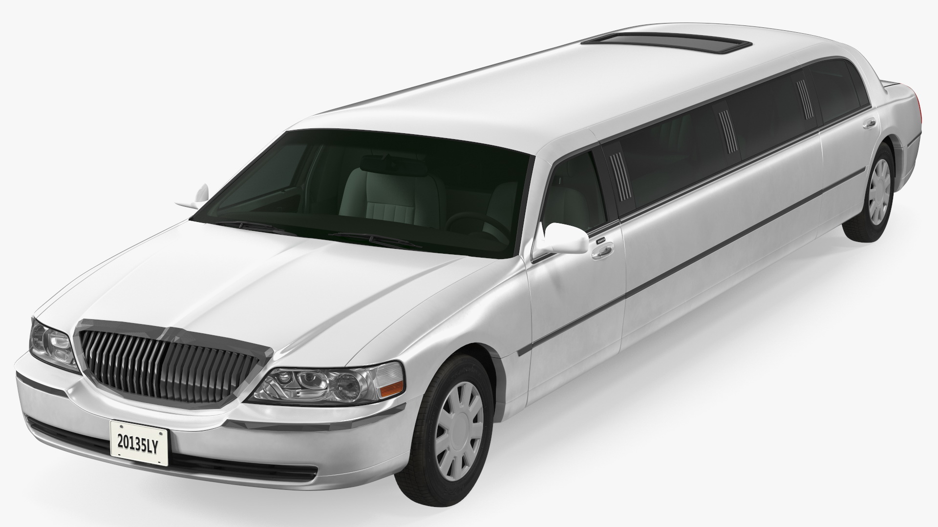 3D model Generic Limousine White Rigged