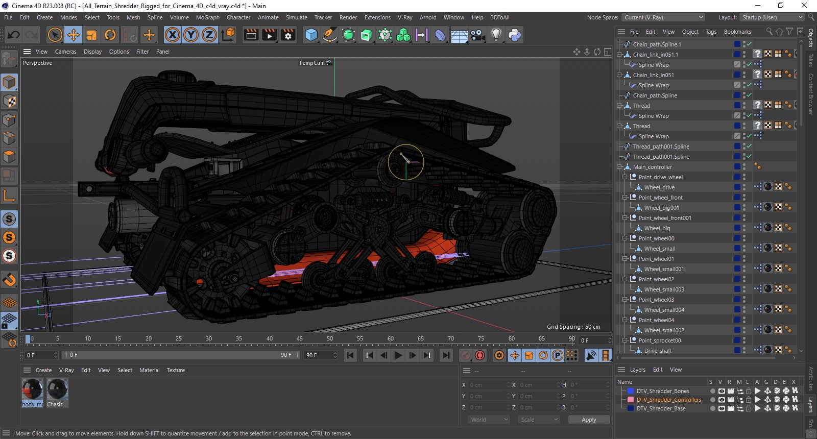 3D All Terrain Shredder Rigged for Cinema 4D