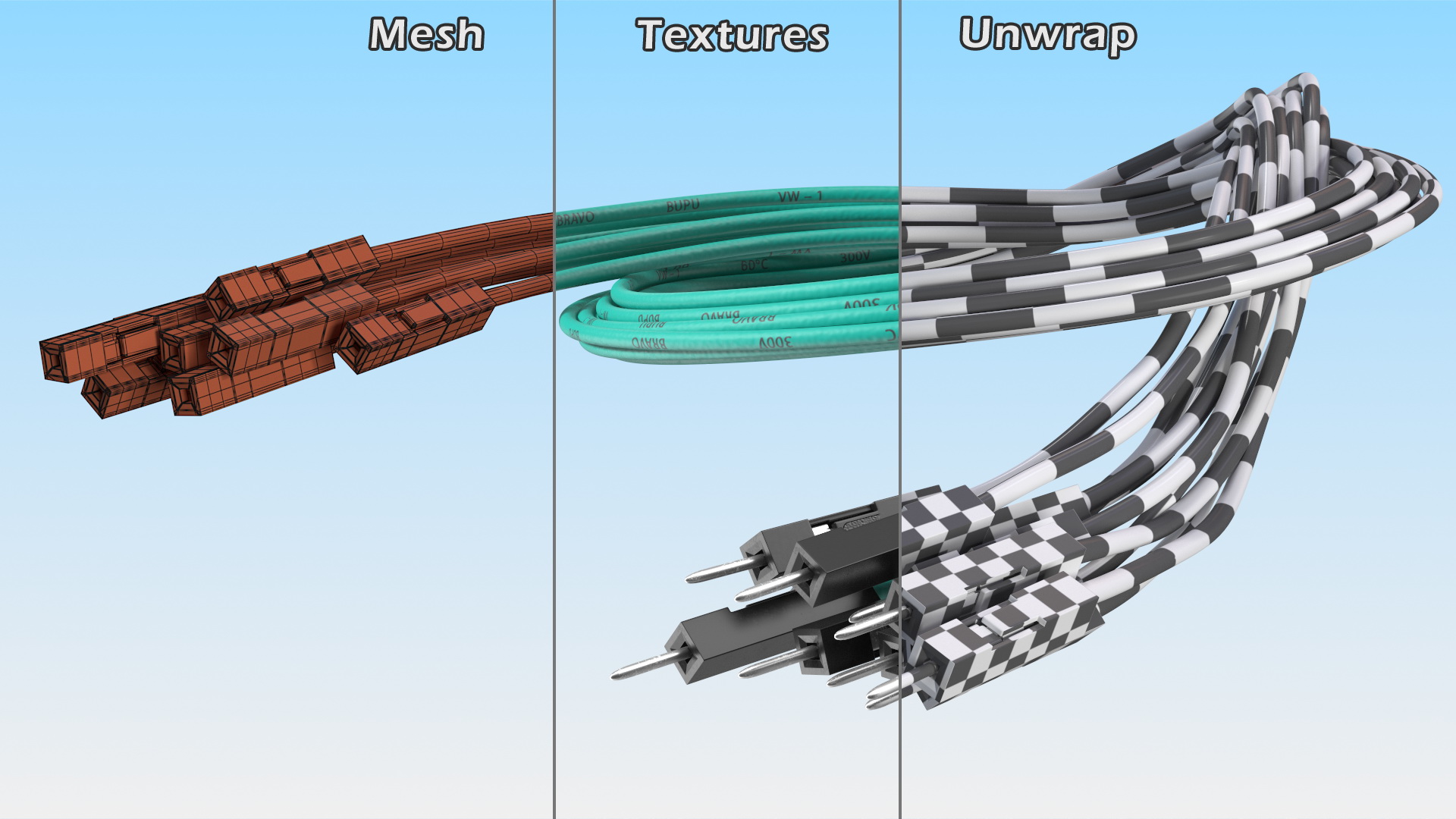 3D Jumper Wires Knotted Green