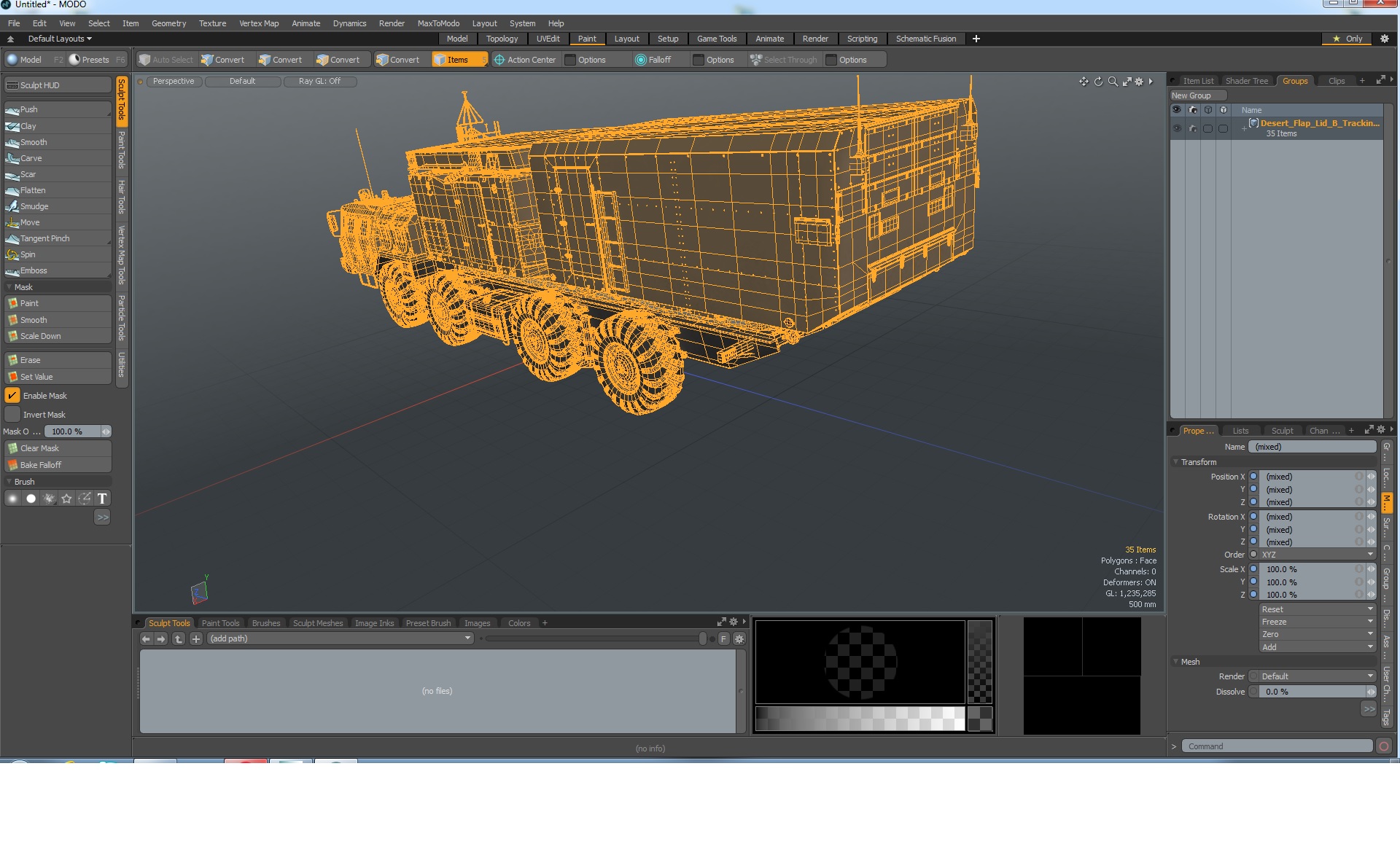 3D Desert Flap Lid B Tracking and Missile Guidance Radar model