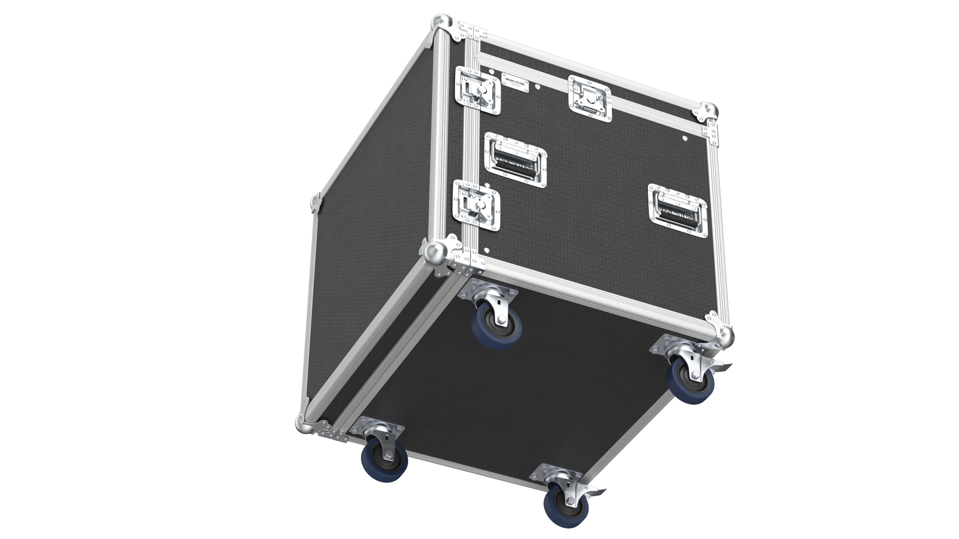 3D model Heavy Duty Rack Flight Case with Wheels 52x48x48cm