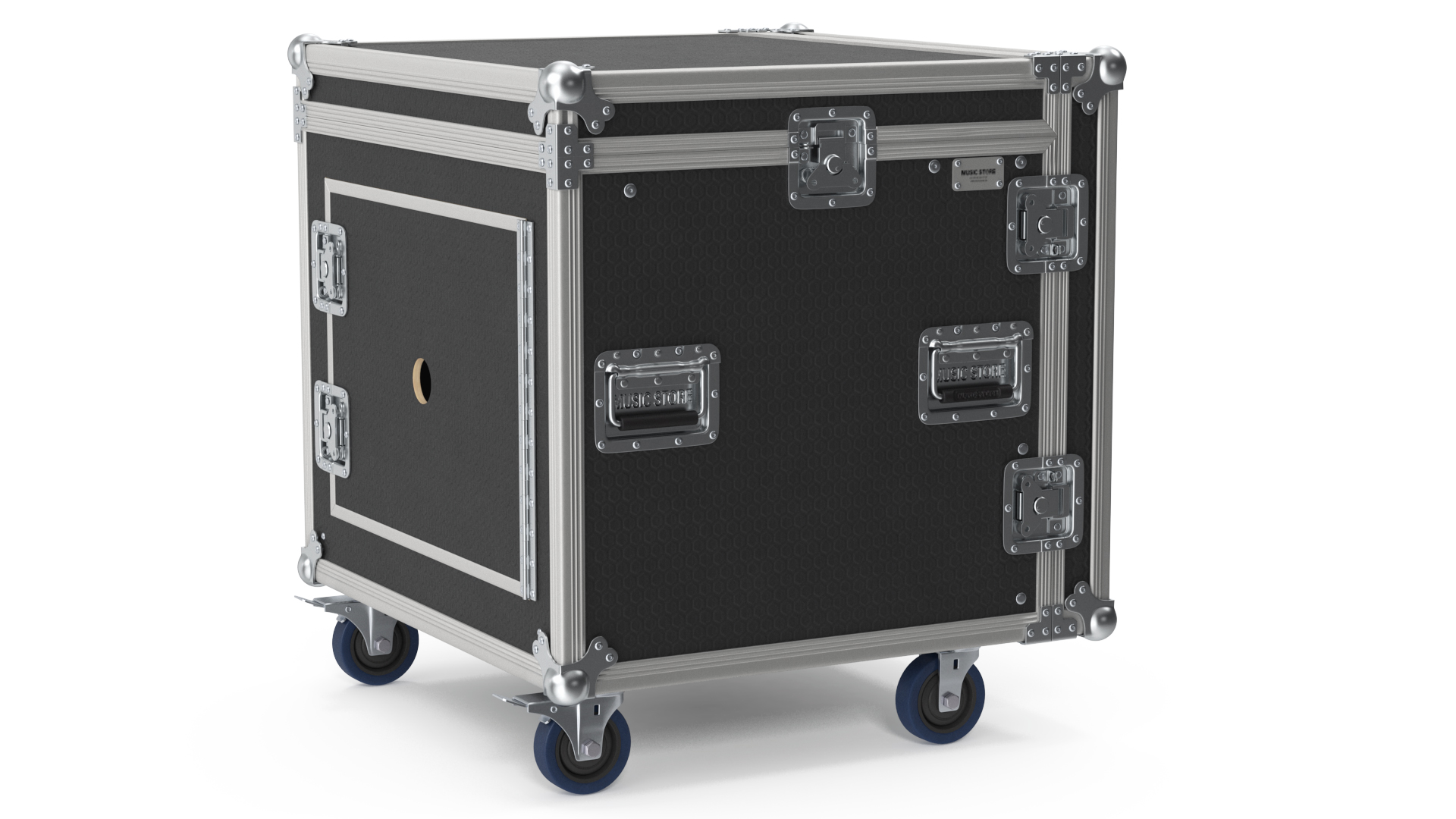 3D model Heavy Duty Rack Flight Case with Wheels 52x48x48cm