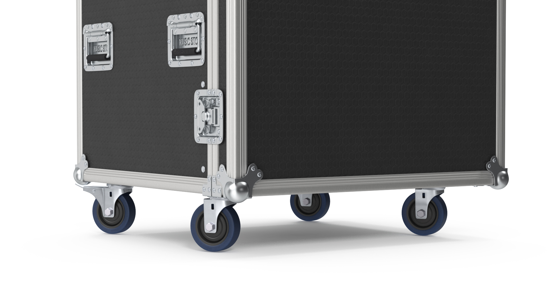 3D model Heavy Duty Rack Flight Case with Wheels 52x48x48cm