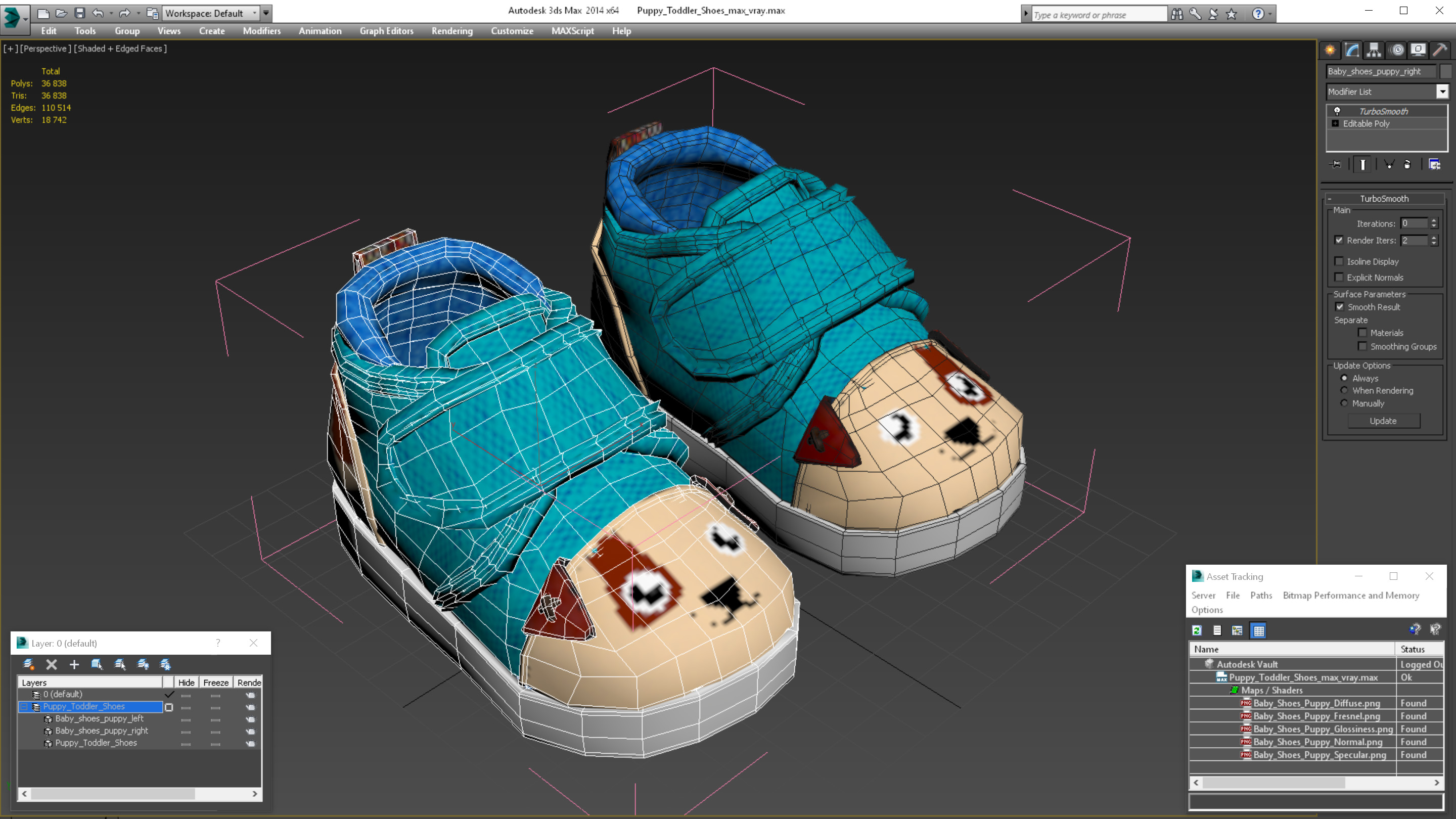 Puppy Toddler Shoes 3D model