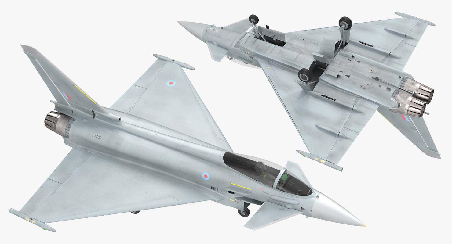 Fighter Eurofighter Typhoon Rigged 3D model