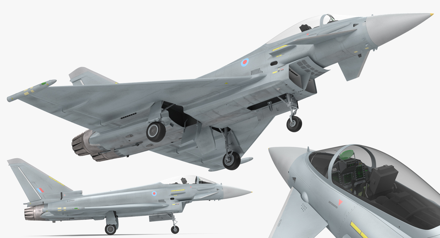 Fighter Eurofighter Typhoon Rigged 3D model