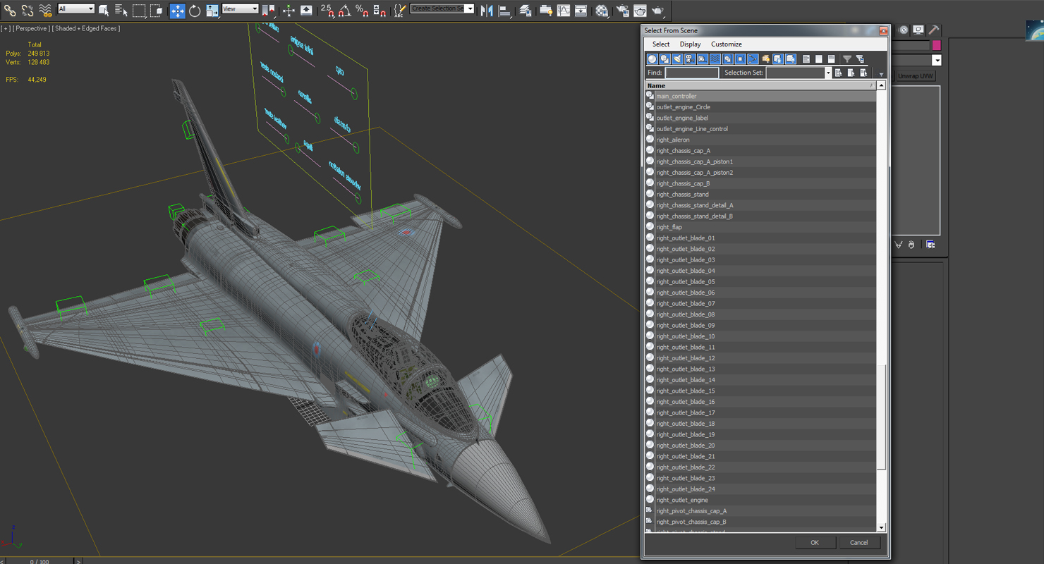 Fighter Eurofighter Typhoon Rigged 3D model