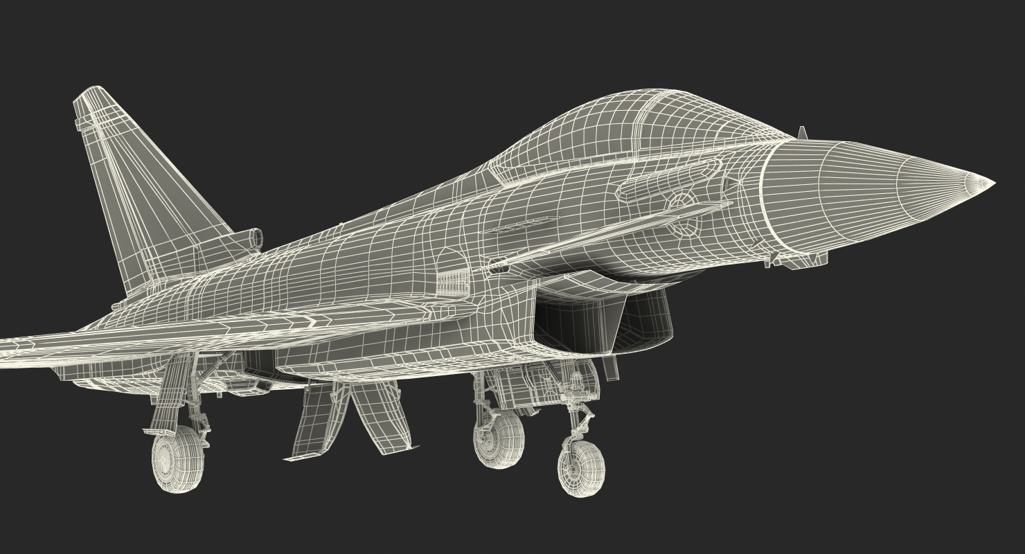 Fighter Eurofighter Typhoon Rigged 3D model