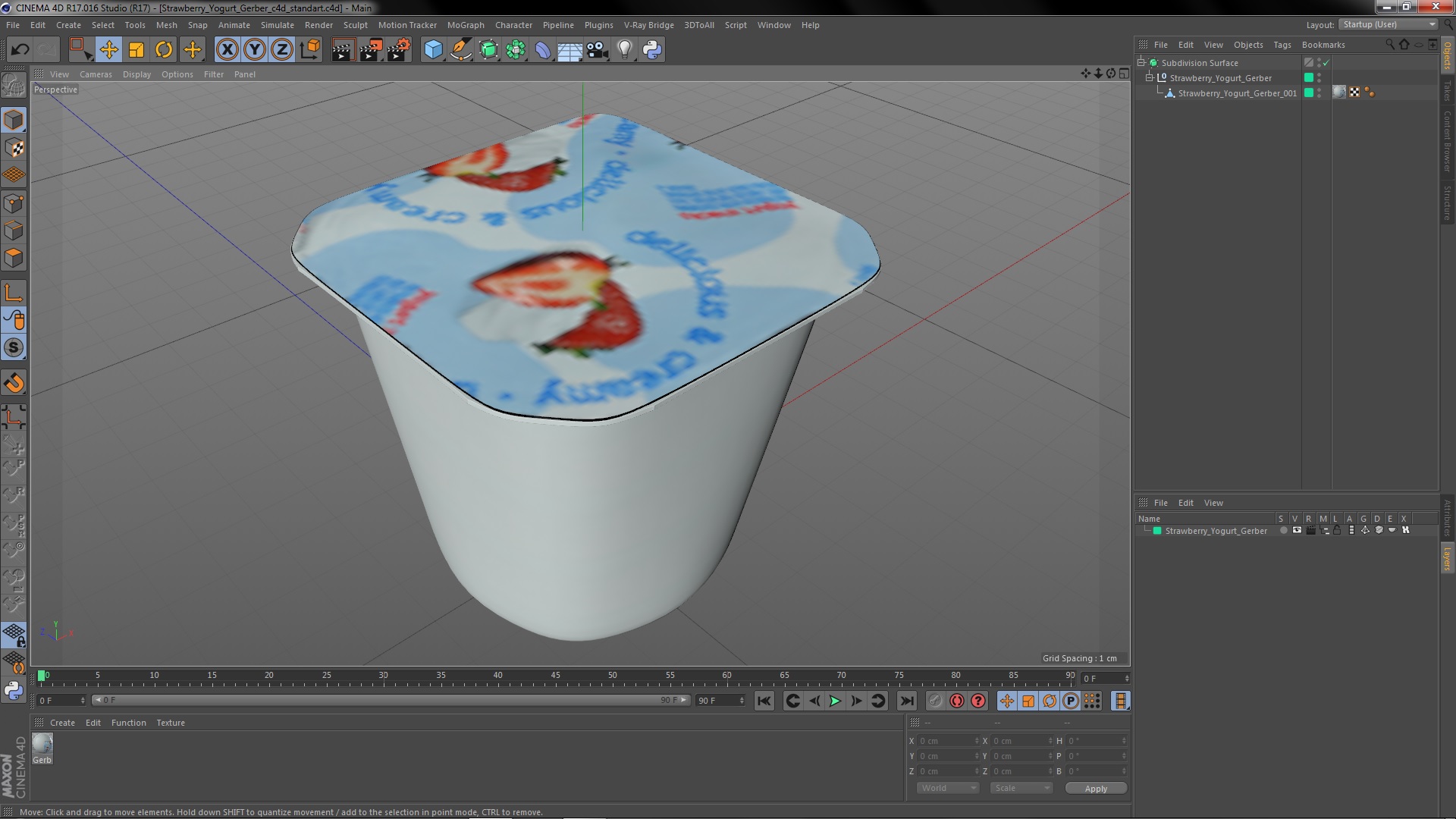 Strawberry Yogurt Gerber 3D model