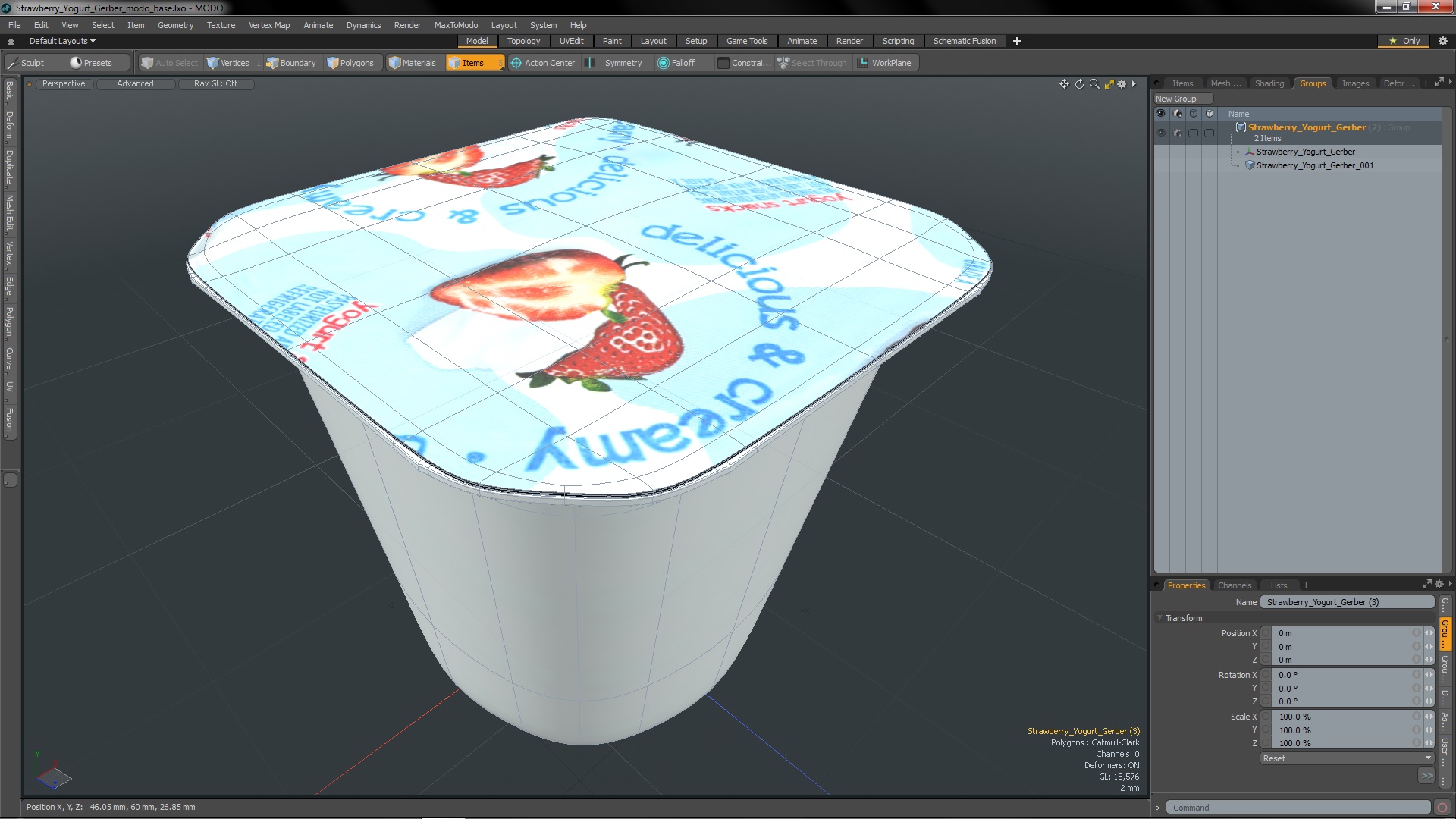 Strawberry Yogurt Gerber 3D model