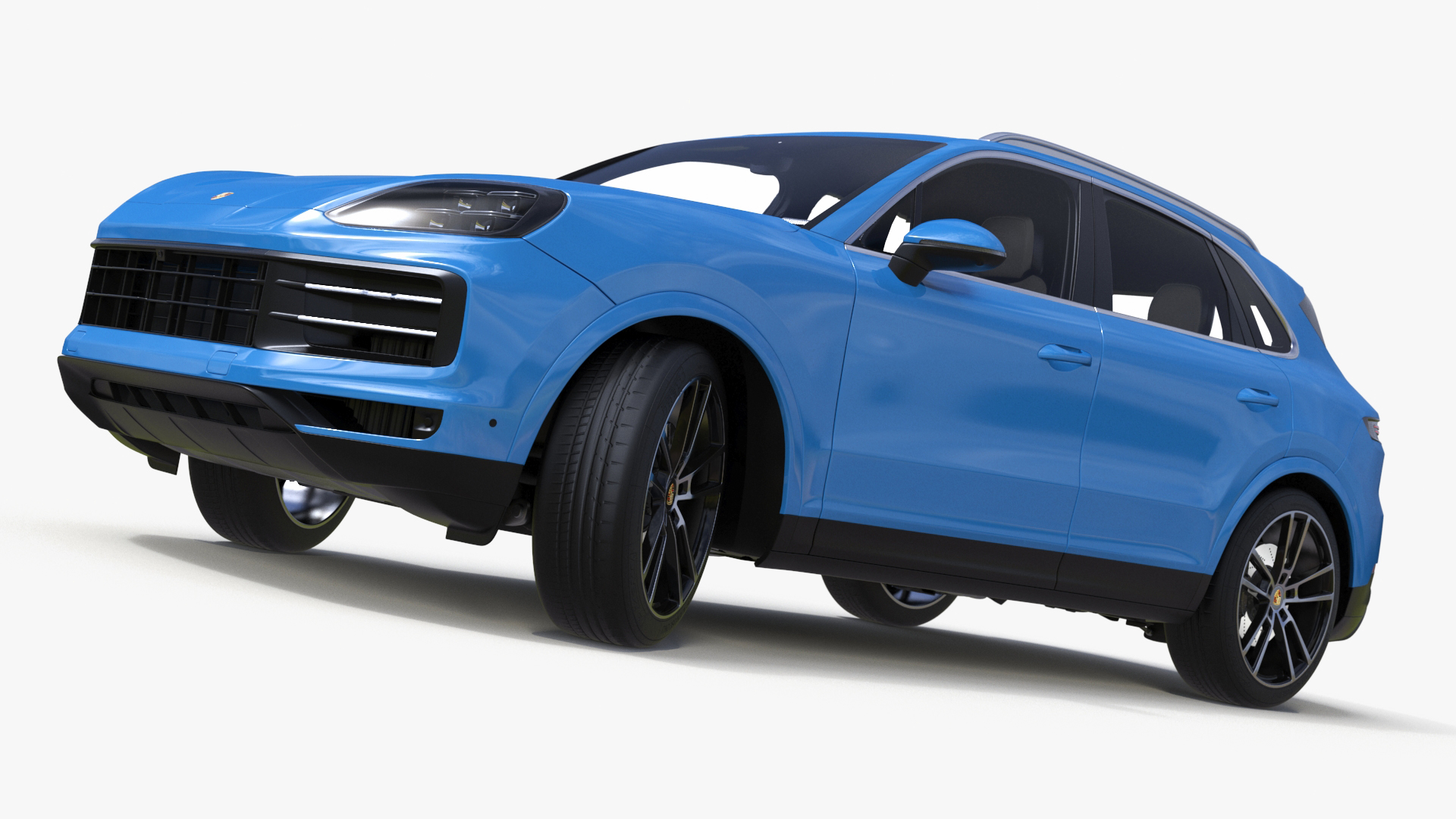 3D model Porsche Cayenne Luxury SUV Montego Blue Rigged for Maya