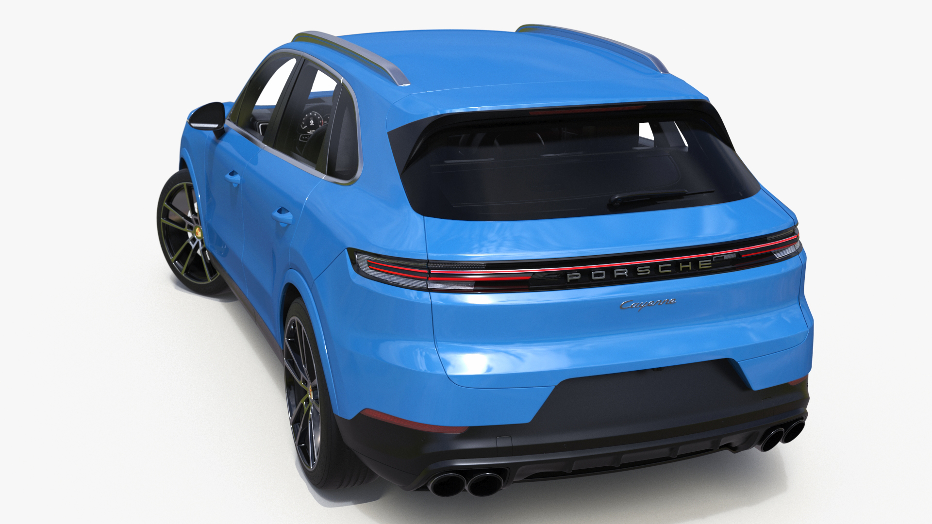 3D model Porsche Cayenne Luxury SUV Montego Blue Rigged for Maya