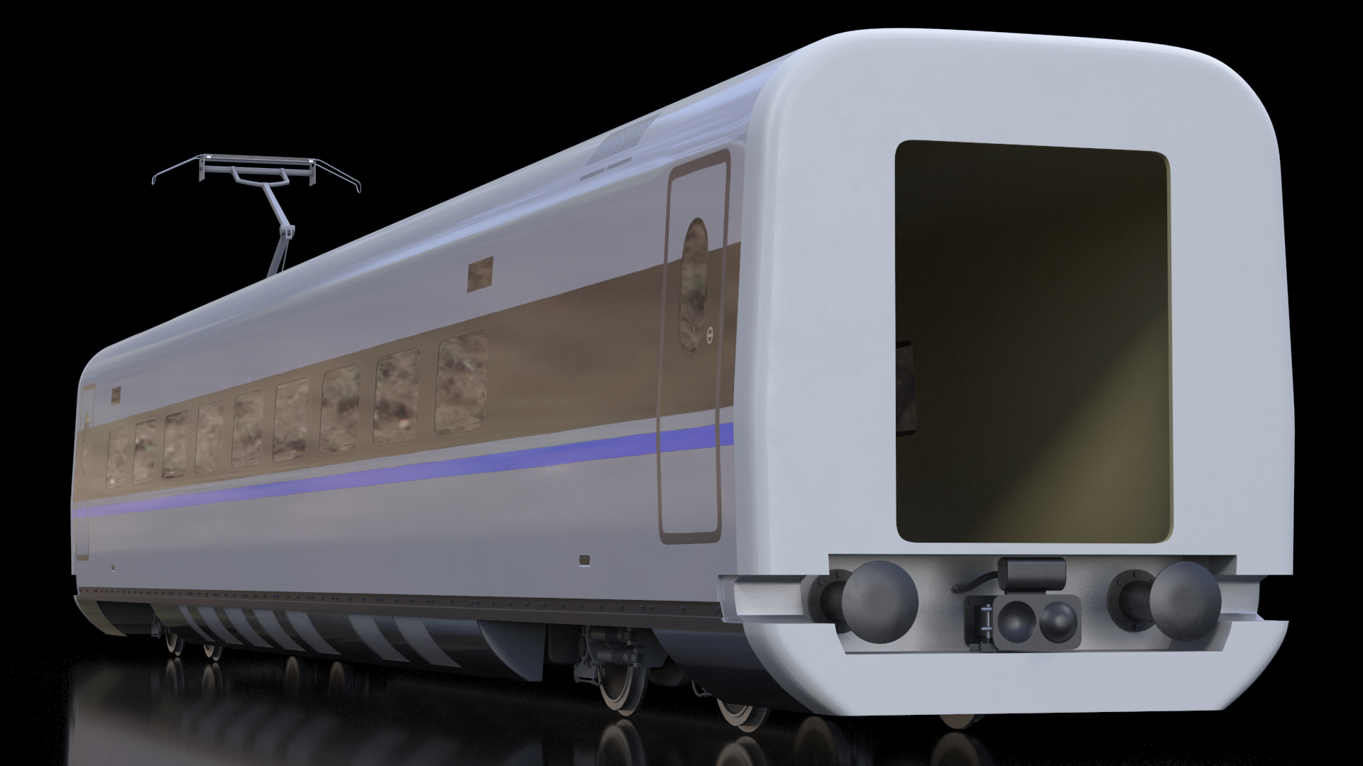 High Speed Bullet Train Wagon Electric Drive 3D model