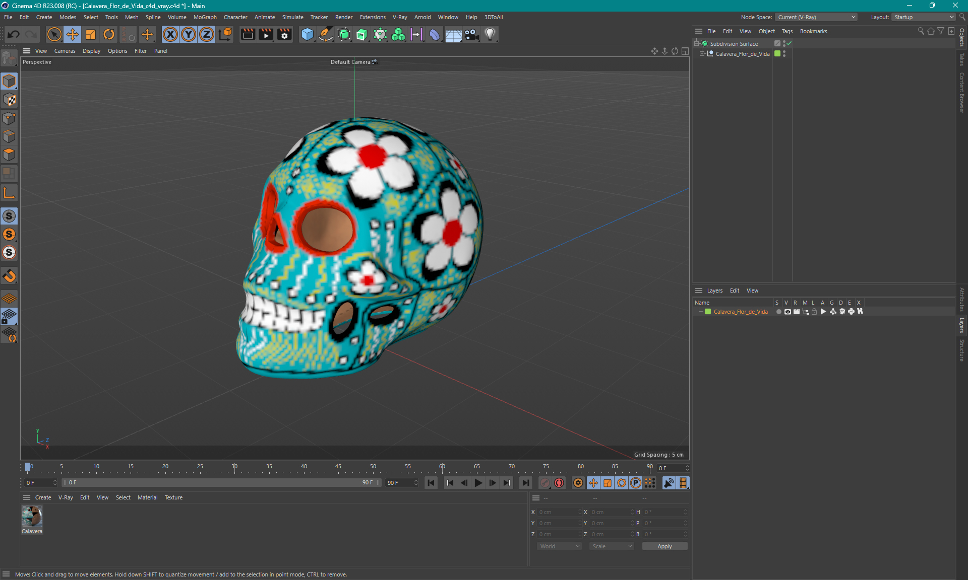 3D Calavera Flor de Vida