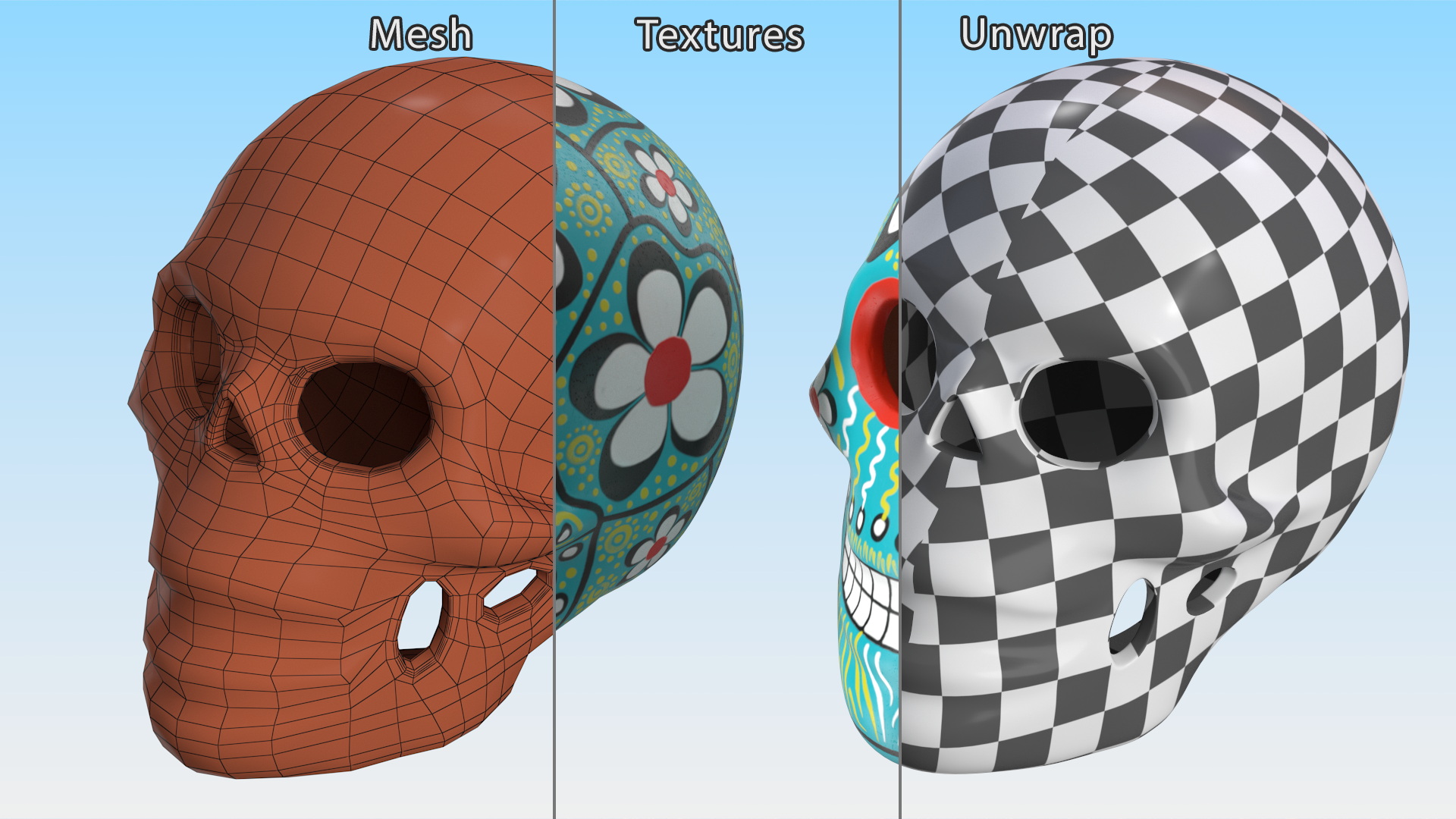 3D Calavera Flor de Vida