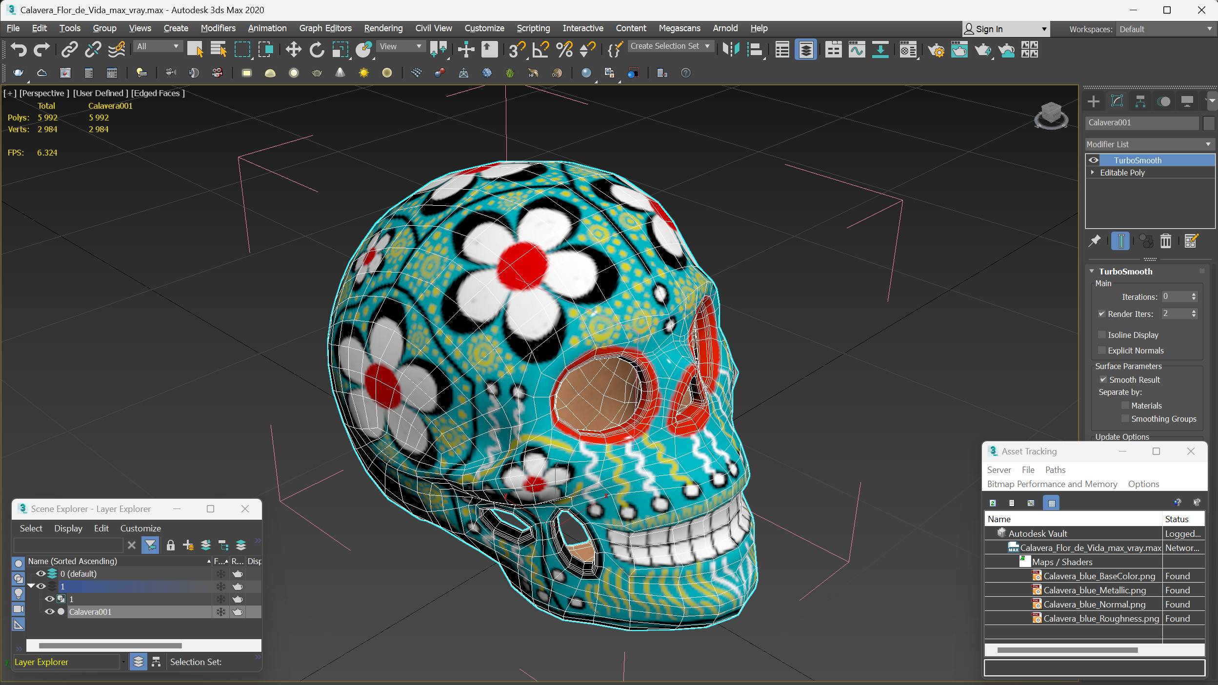 3D Calavera Flor de Vida