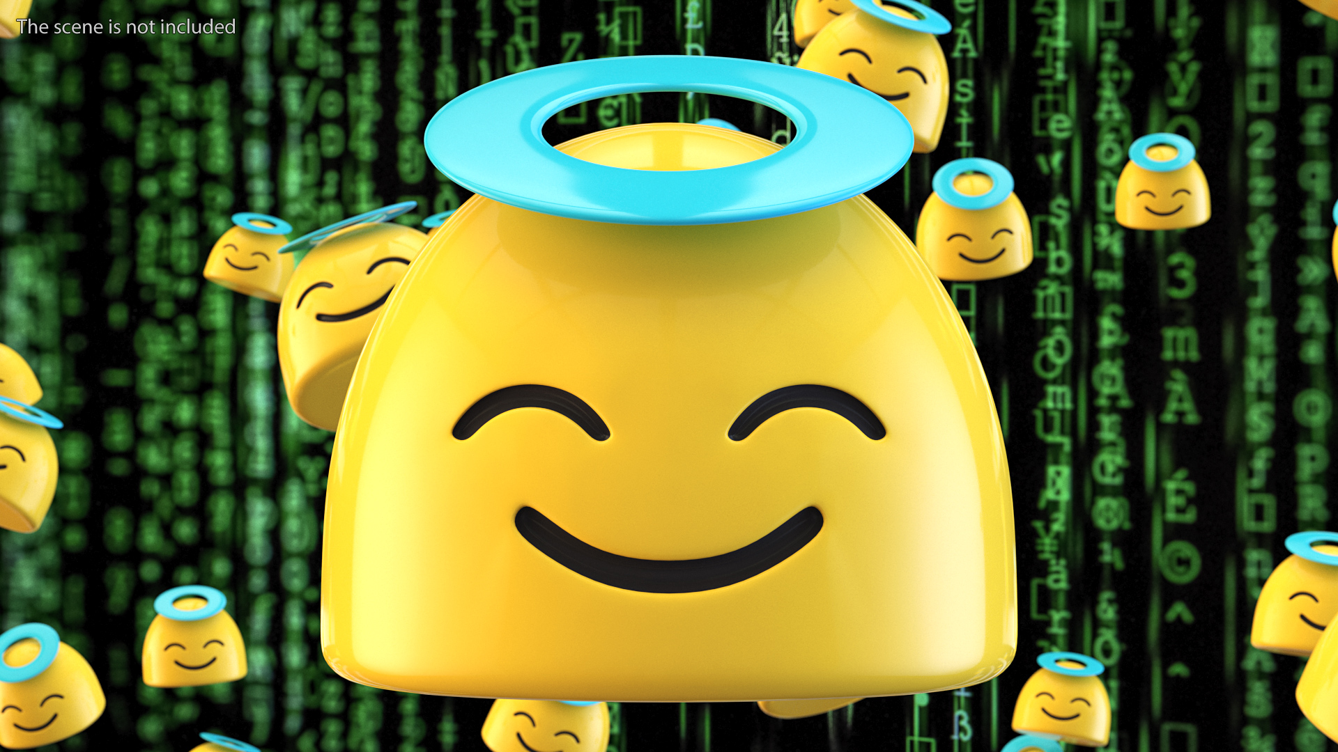 3D Halo Face Android Emoji model