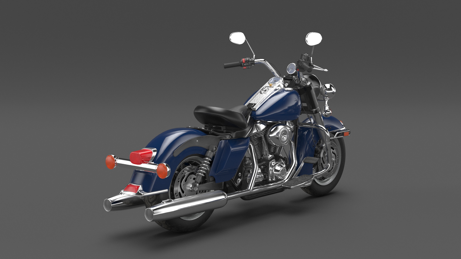 3D model Biker on Classic Cruiser Motorcycle