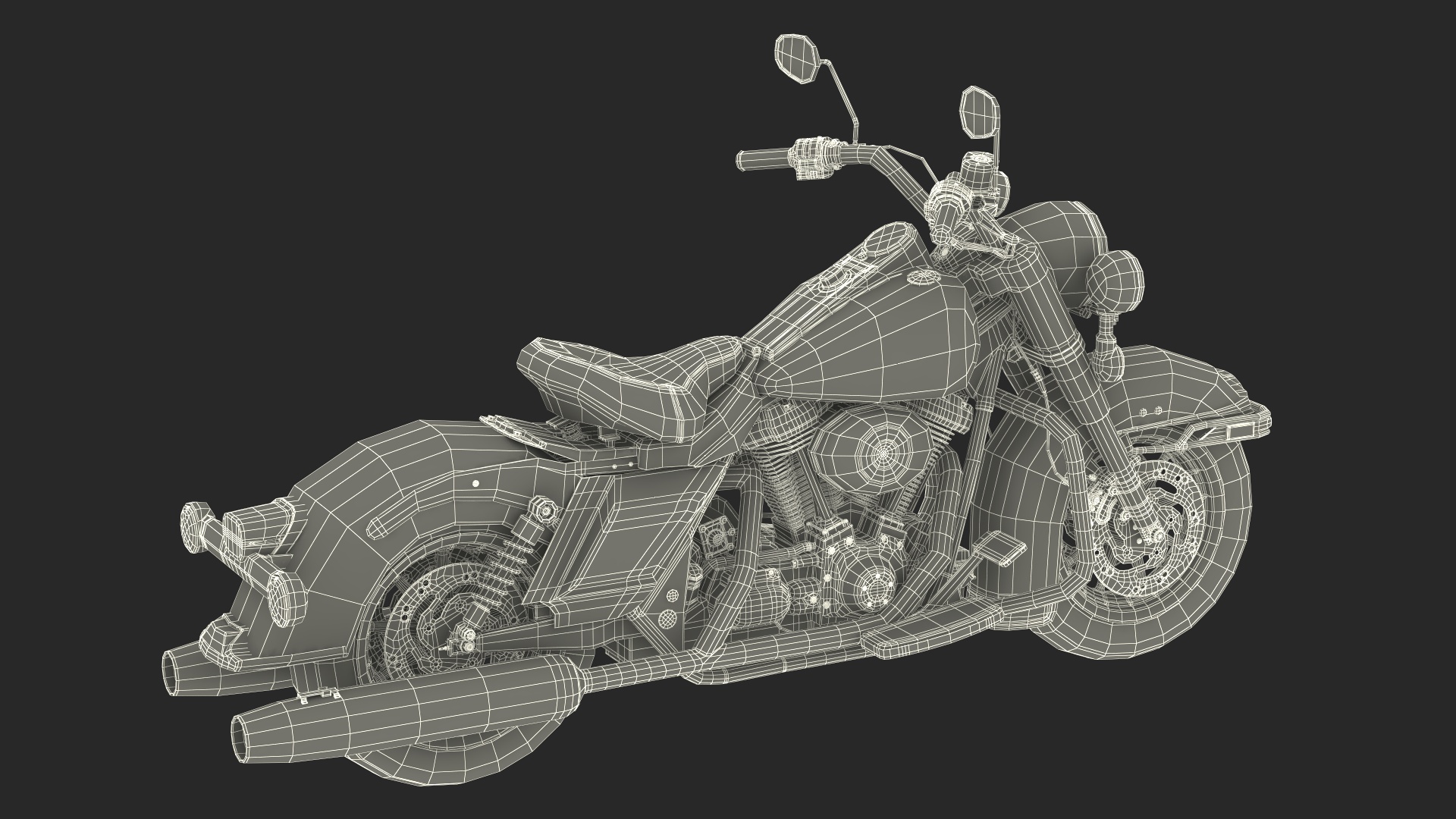 3D model Biker on Classic Cruiser Motorcycle