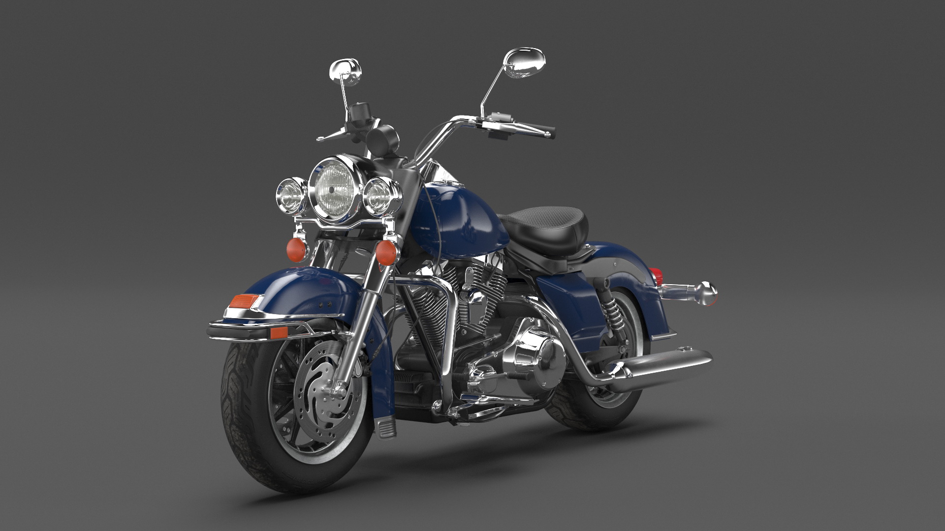 3D model Biker on Classic Cruiser Motorcycle