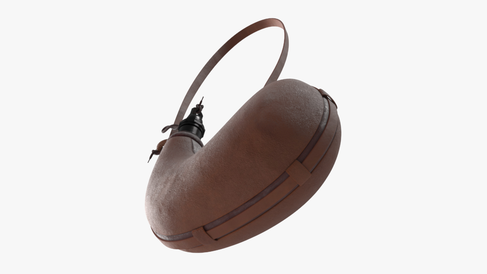 Hanging Curved Wineskin Brown 3D model