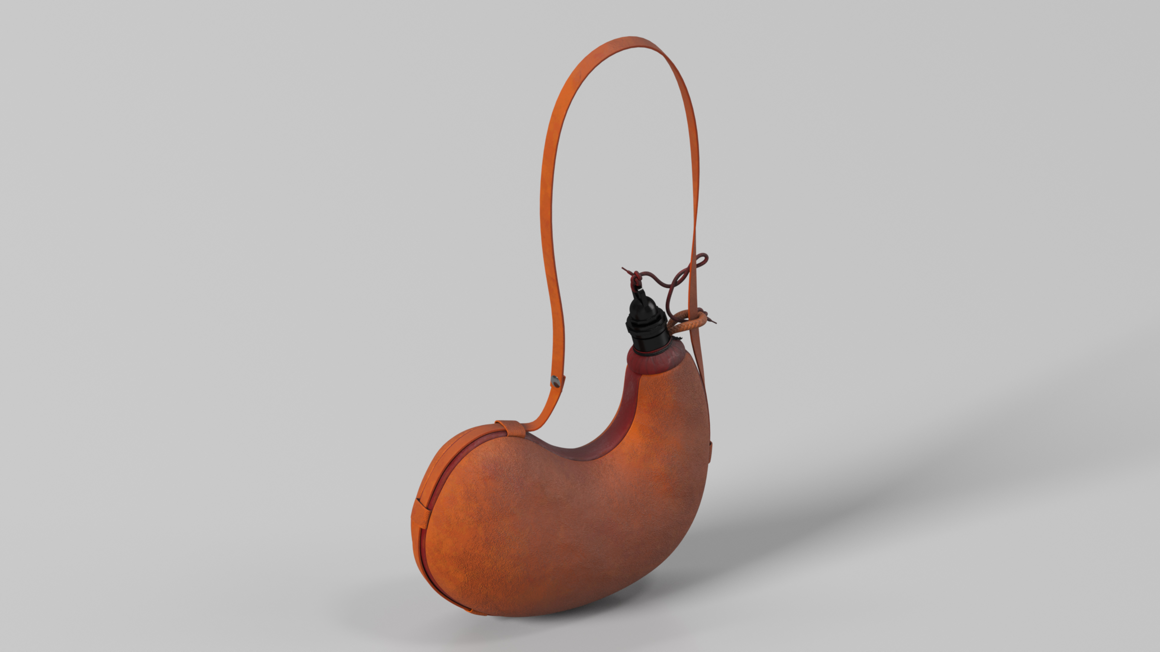 Hanging Curved Wineskin Brown 3D model