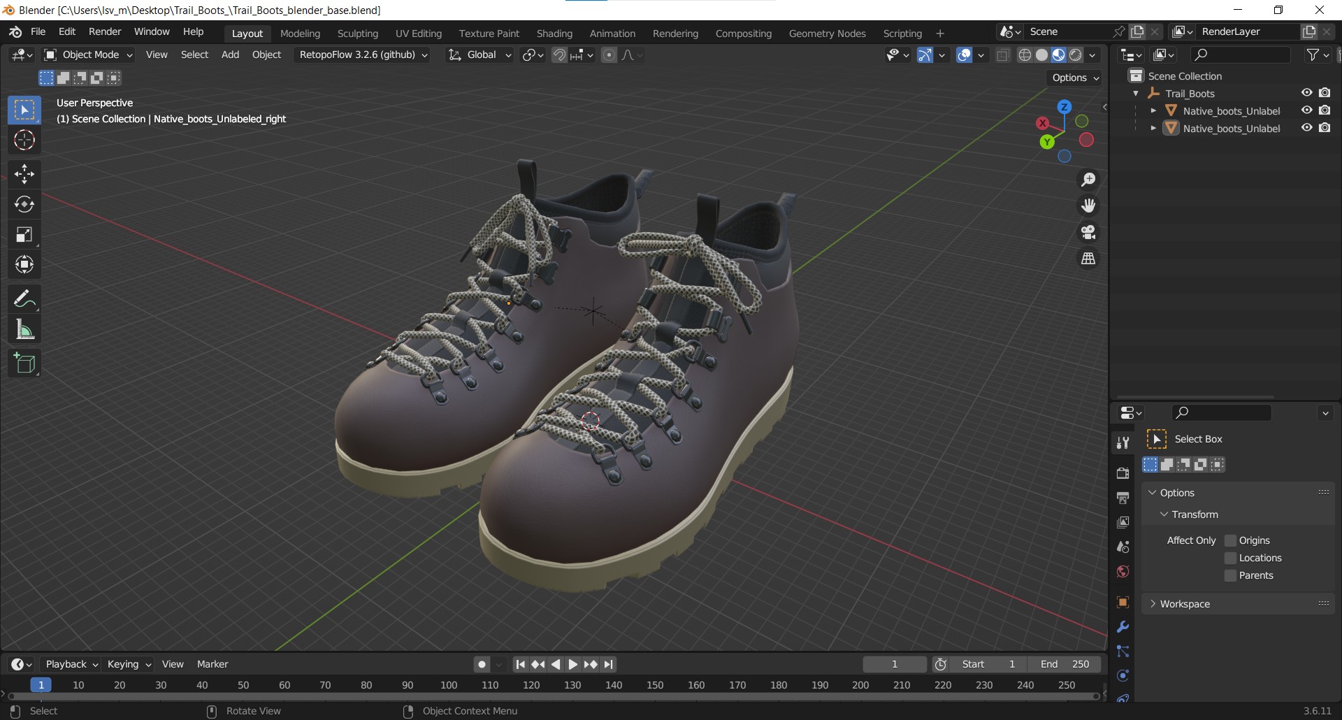 3D Trail Boots