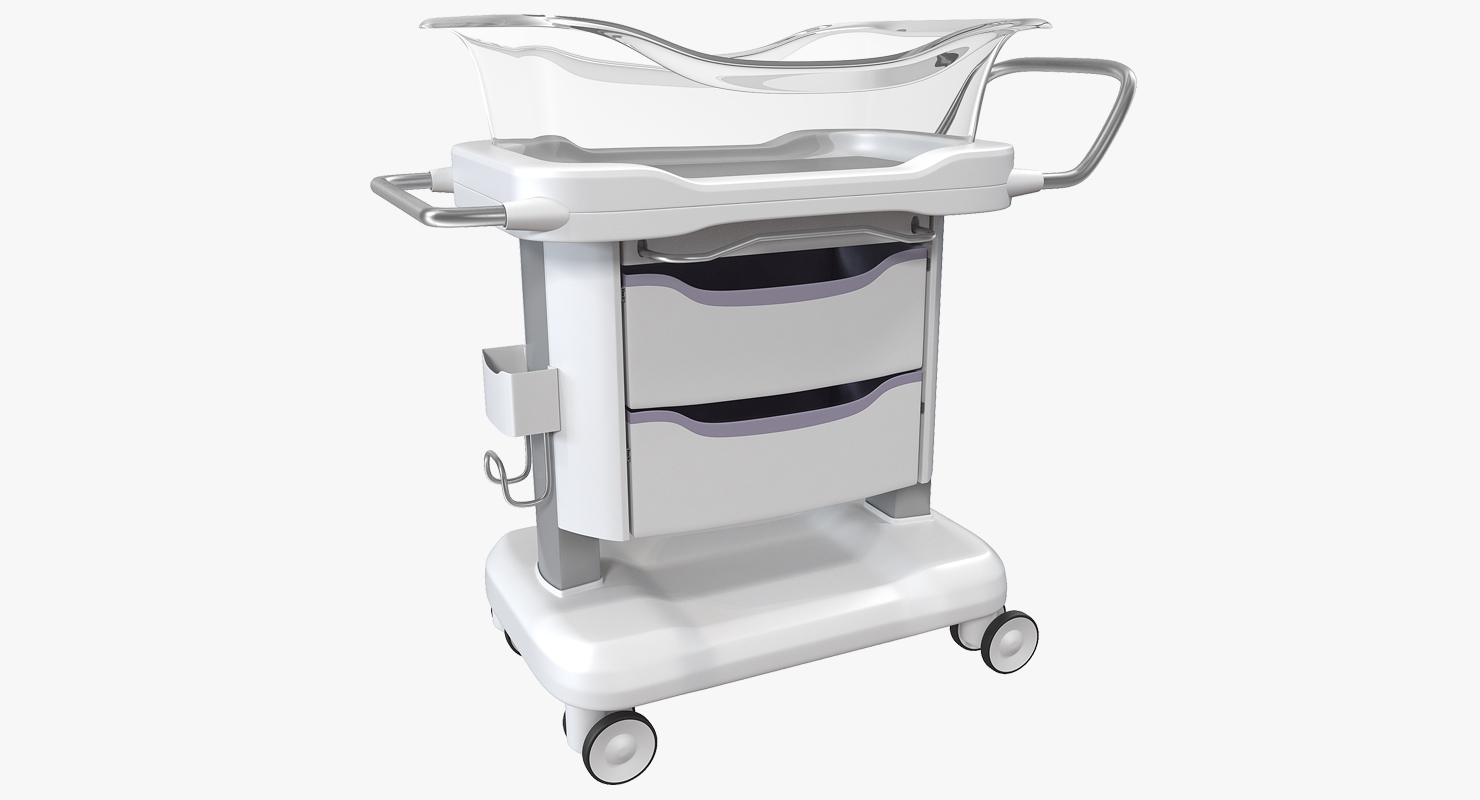 Transparent Hospital Bassinet 3D model