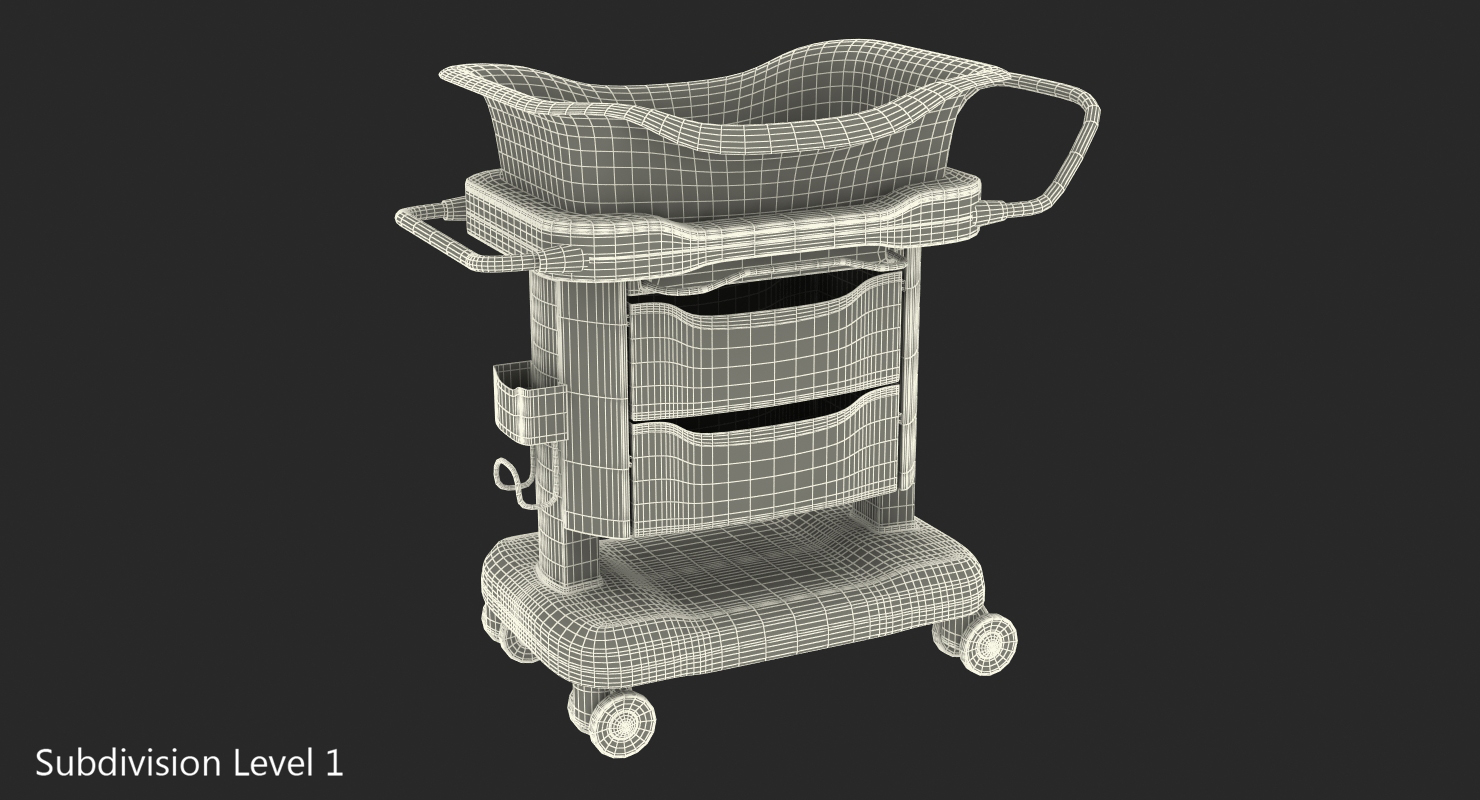 Transparent Hospital Bassinet 3D model