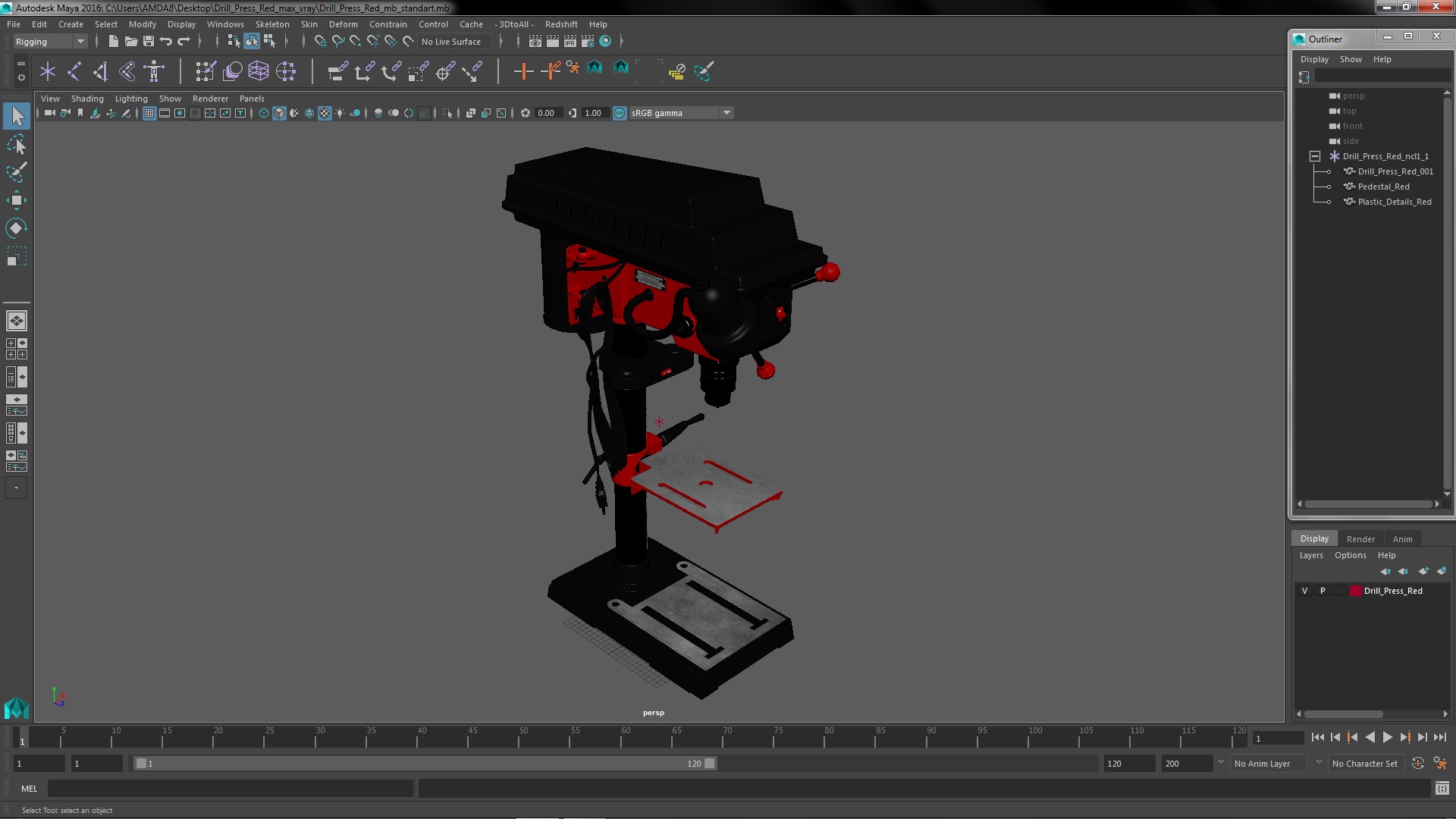 3D model Drill Press Red