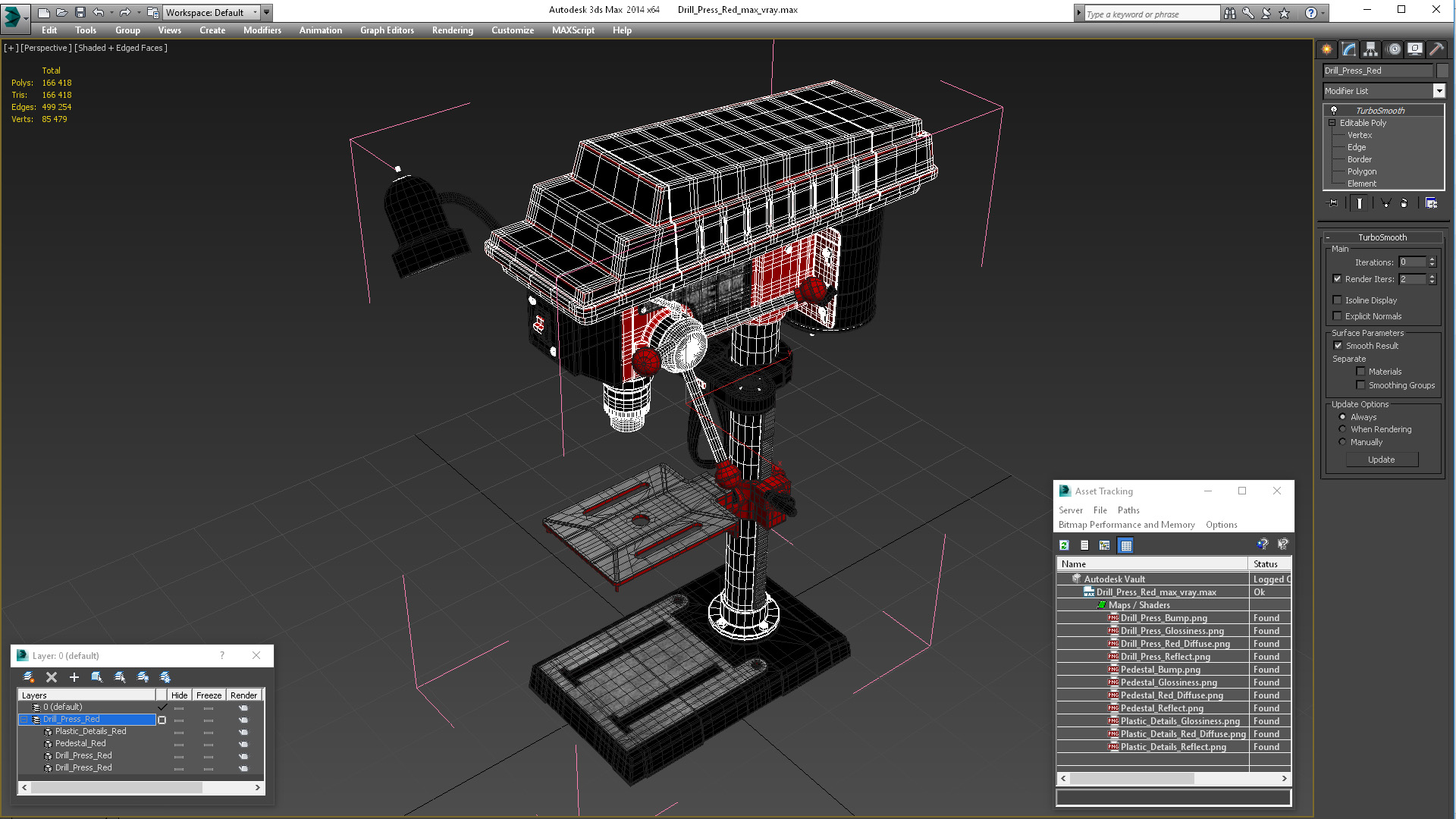 3D model Drill Press Red