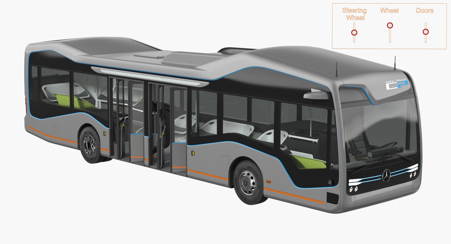 Mercedes Future Bus City Pilot Rigged 3D