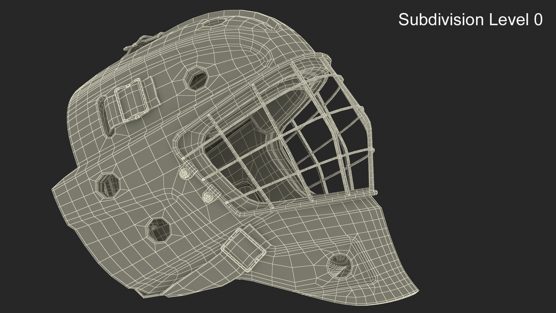 Ice Hockey Goalie Helmet with Cage 3D model