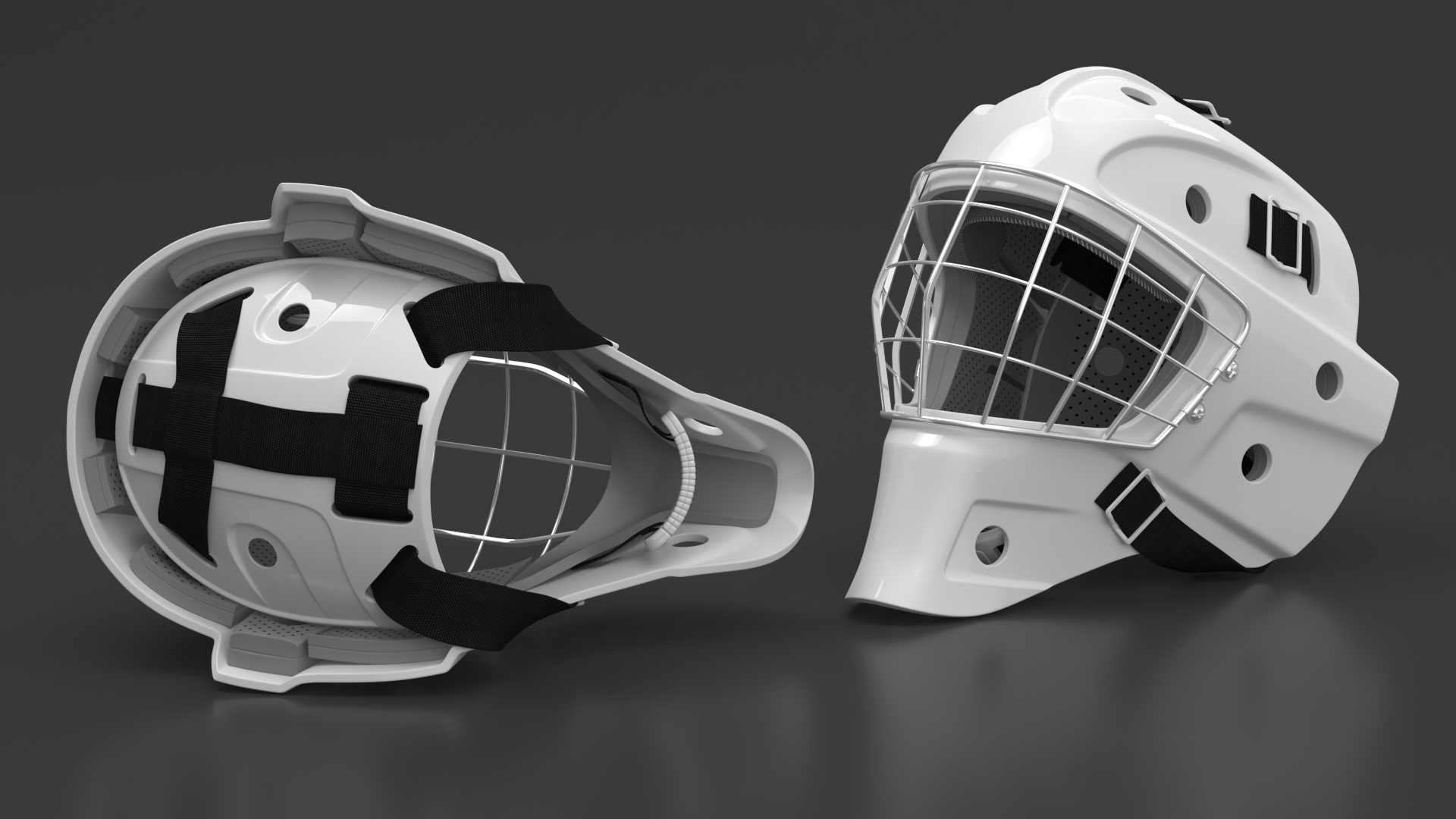 Ice Hockey Goalie Helmet with Cage 3D model