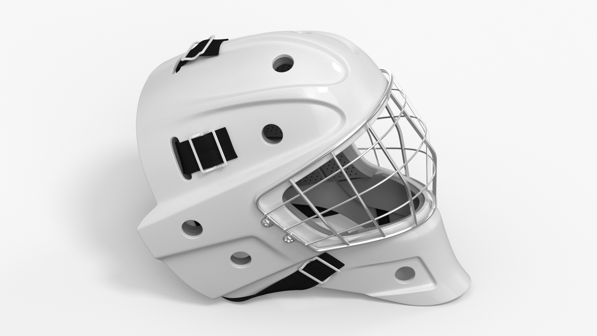 Ice Hockey Goalie Helmet with Cage 3D model