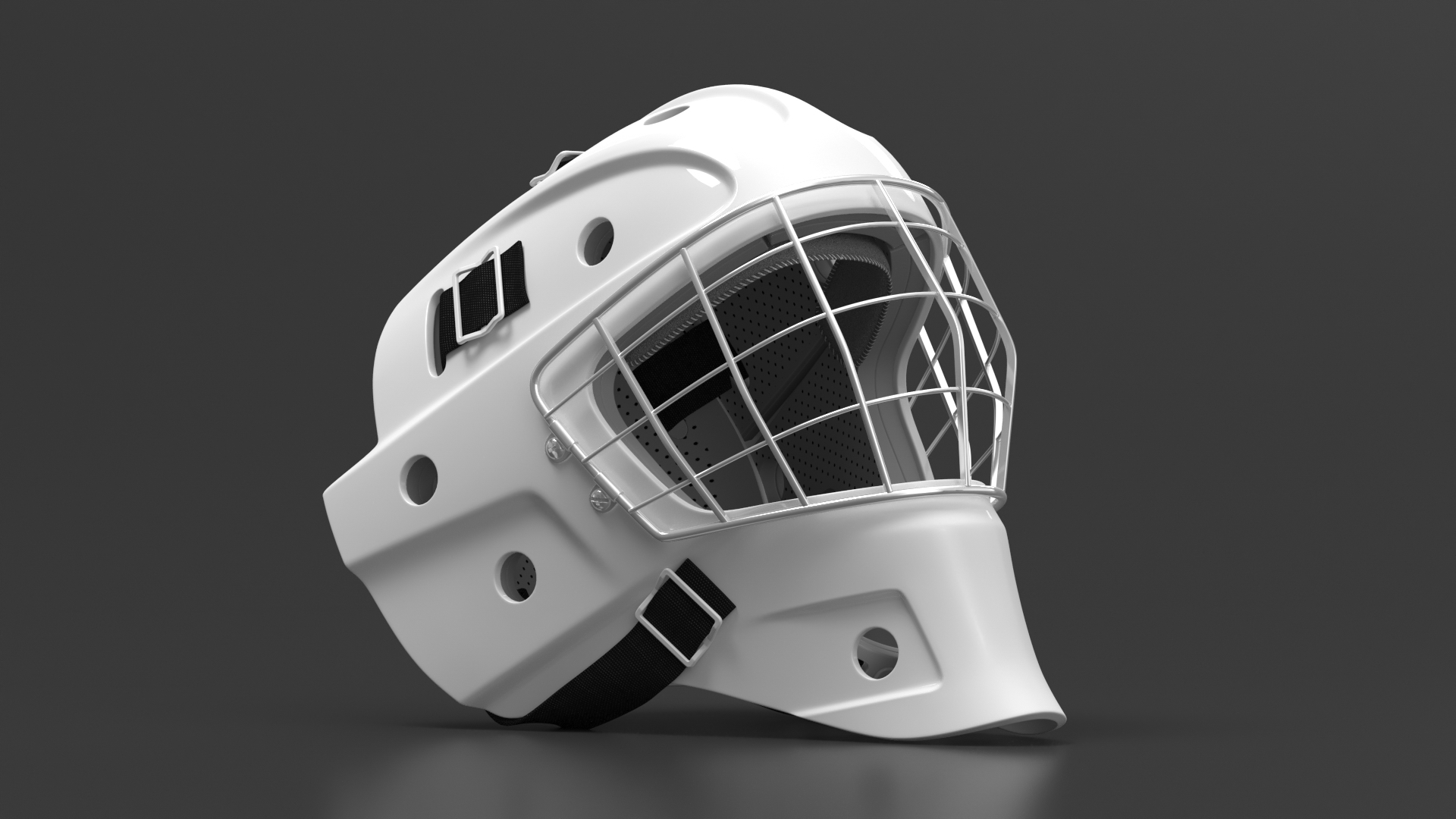 Ice Hockey Goalie Helmet with Cage 3D model