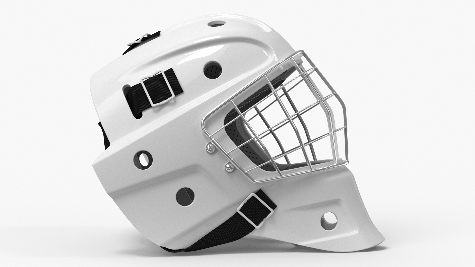 Ice Hockey Goalie Helmet with Cage 3D model