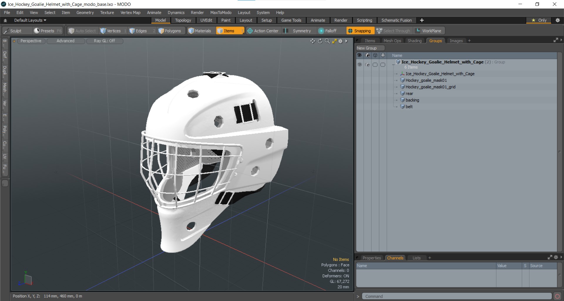 Ice Hockey Goalie Helmet with Cage 3D model