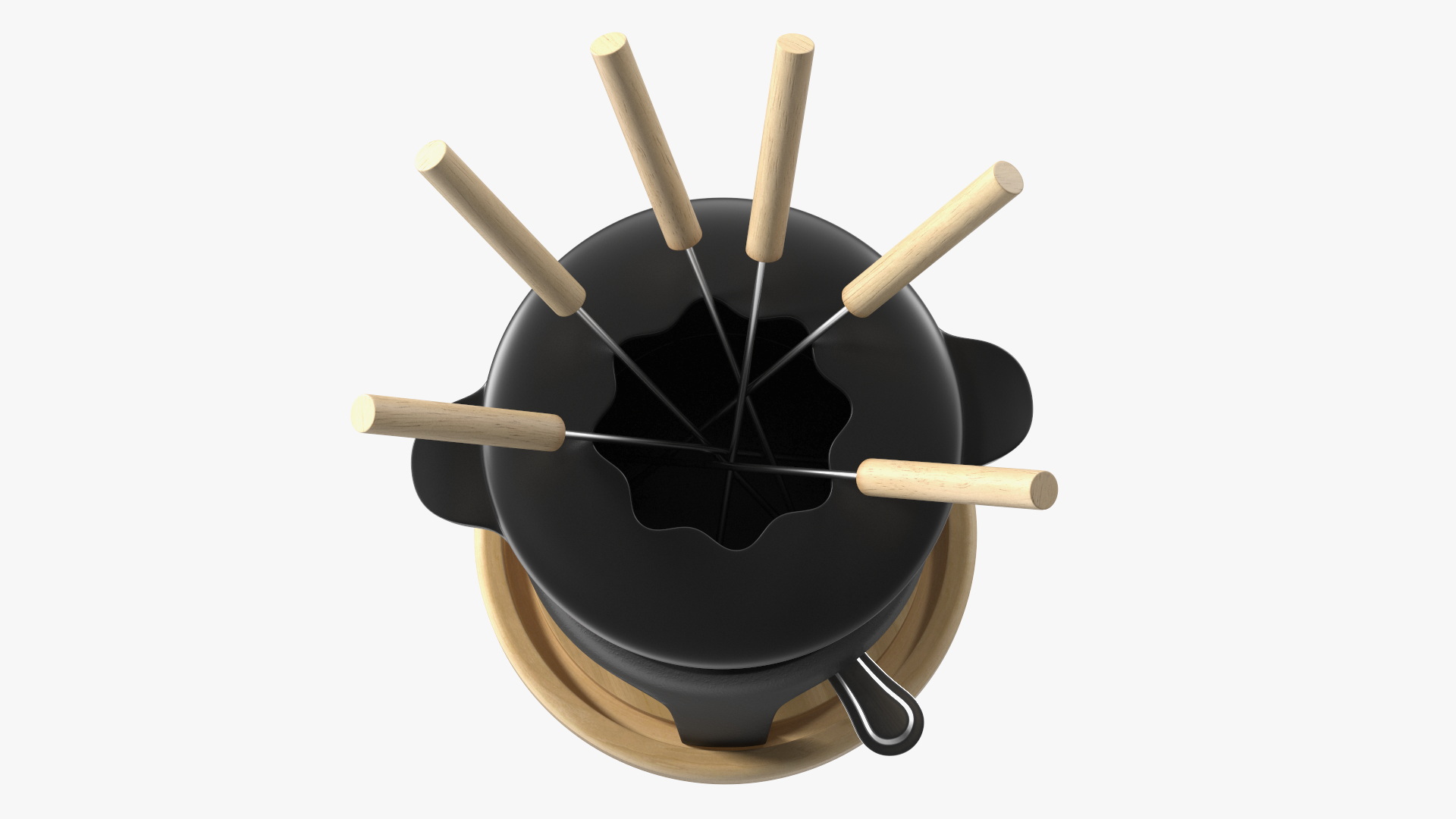 3D Cheese Fondue Set Black model