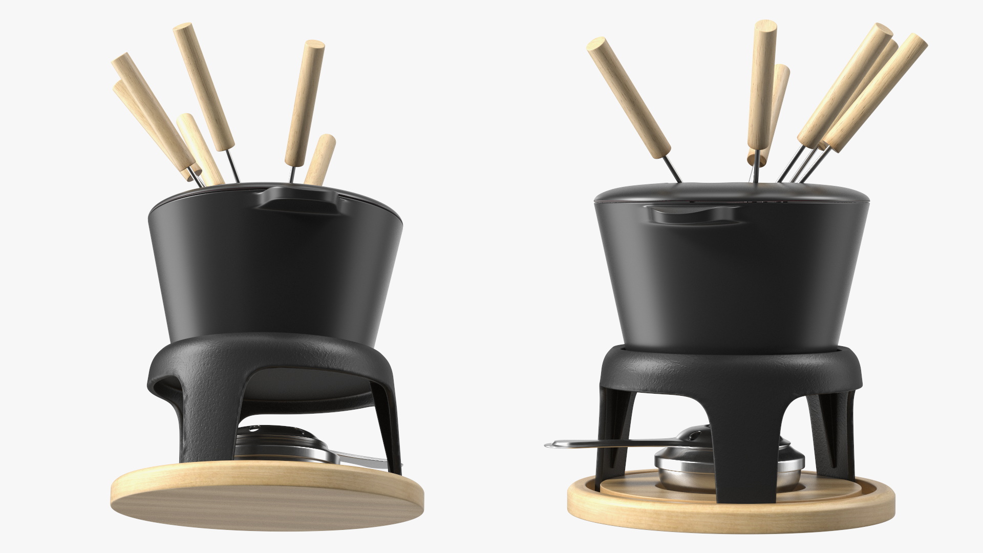 3D Cheese Fondue Set Black model