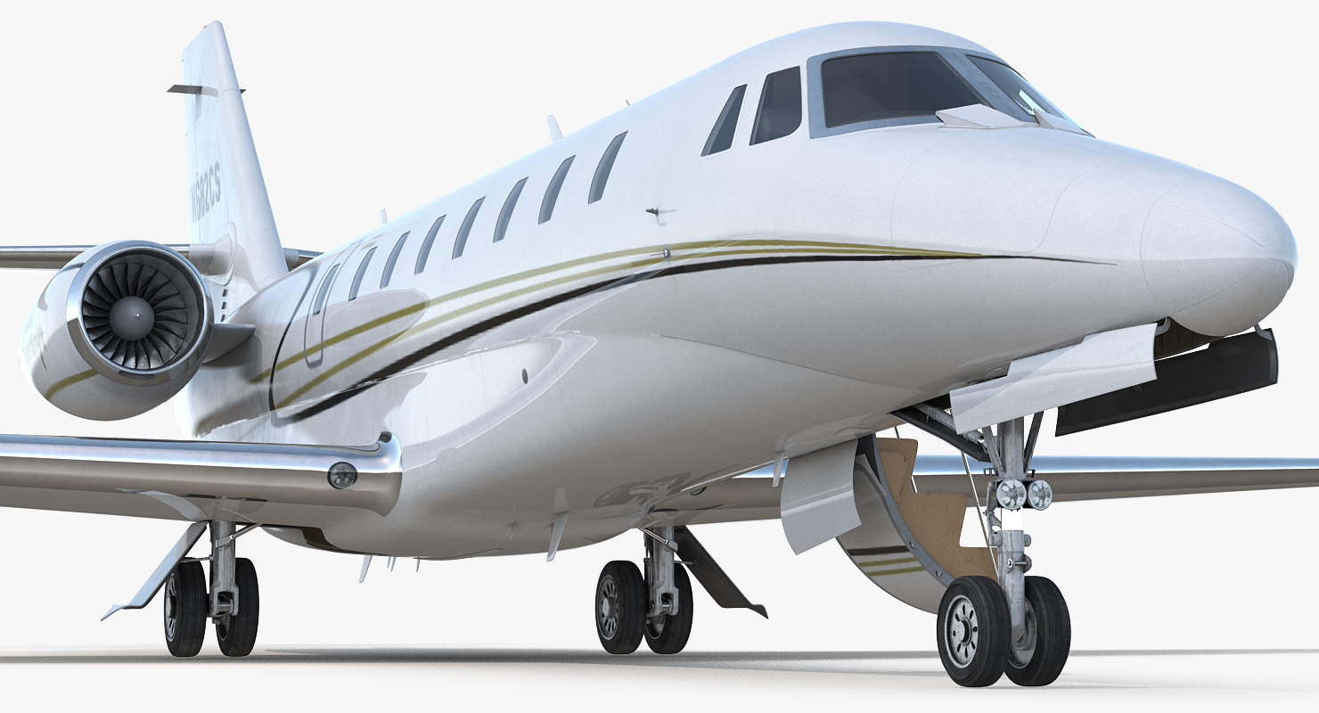 3D Business Jet Cessna Model 680 Sovereign Rigged