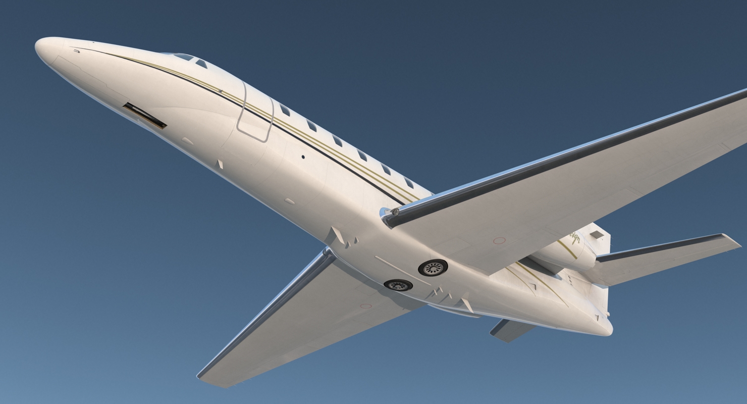 3D Business Jet Cessna Model 680 Sovereign Rigged